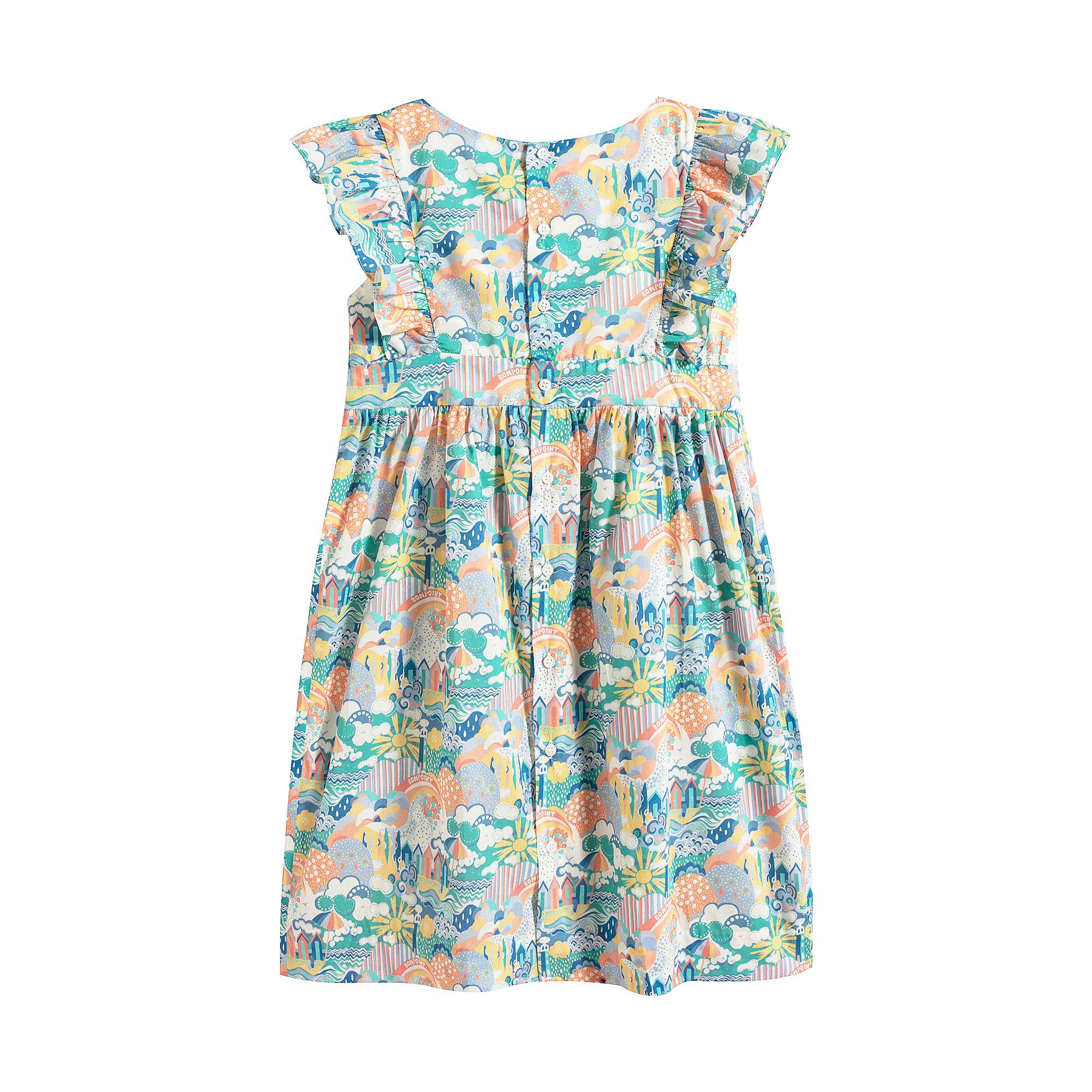 Girls Multicolor Painted Cotton Dress