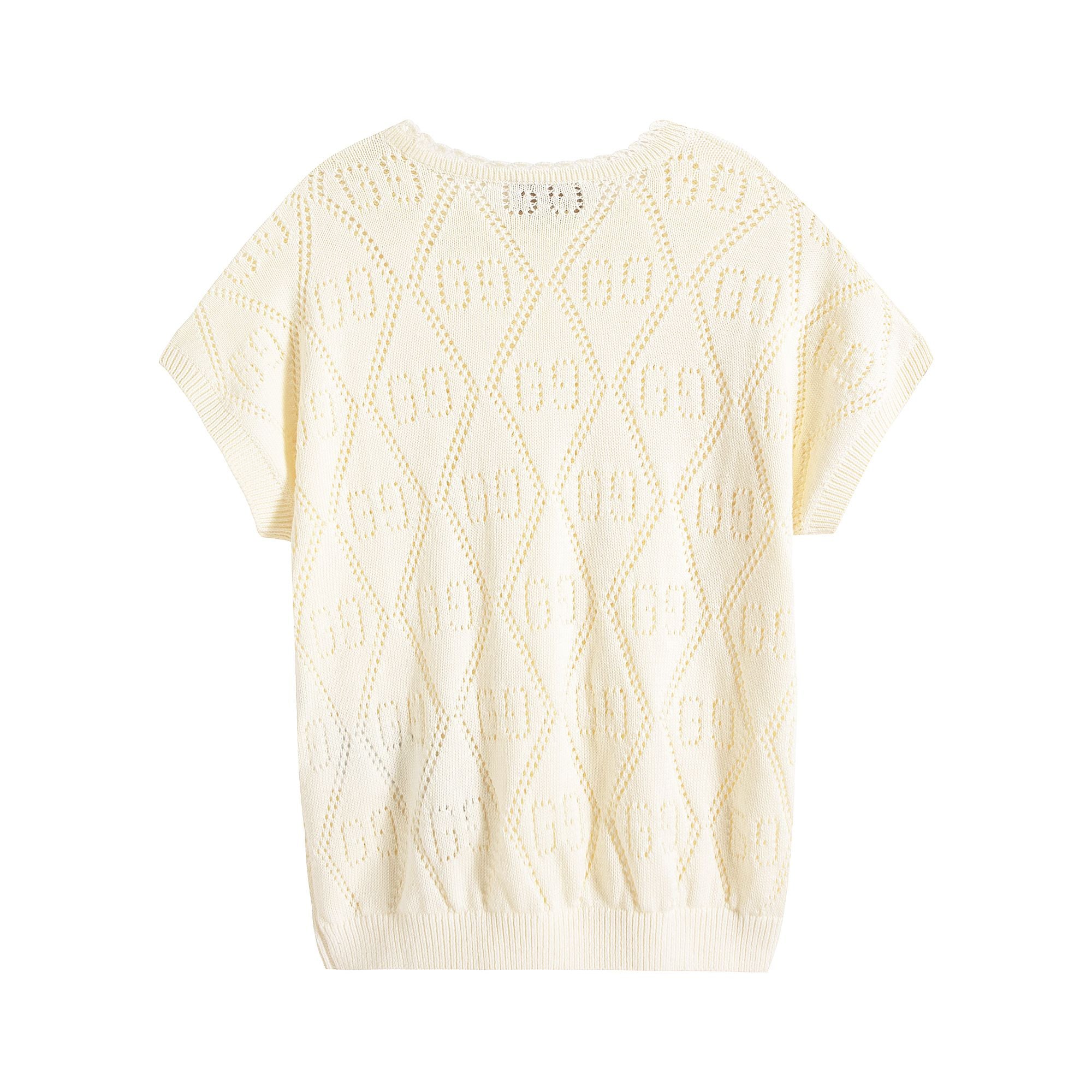Girls White GG Cotton Sweater
