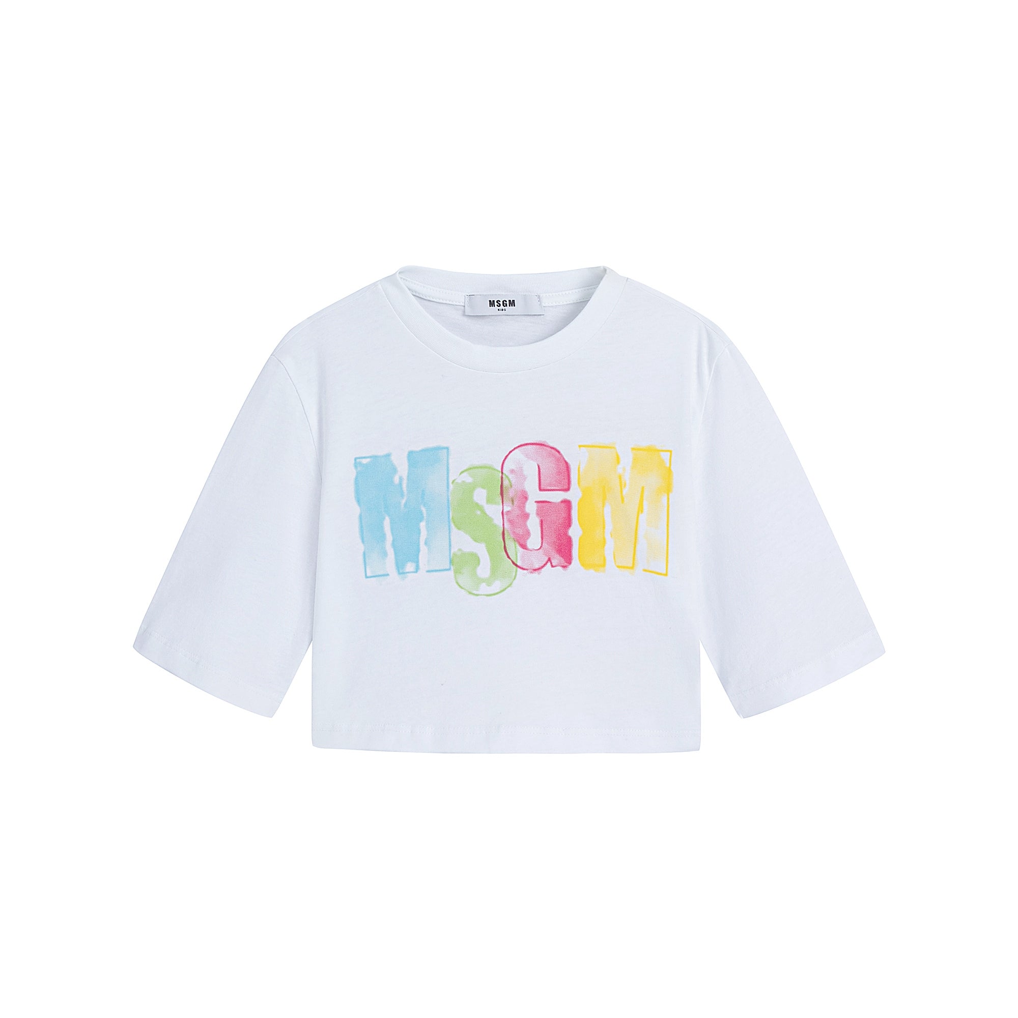 Girls White Cotton T-Shirt