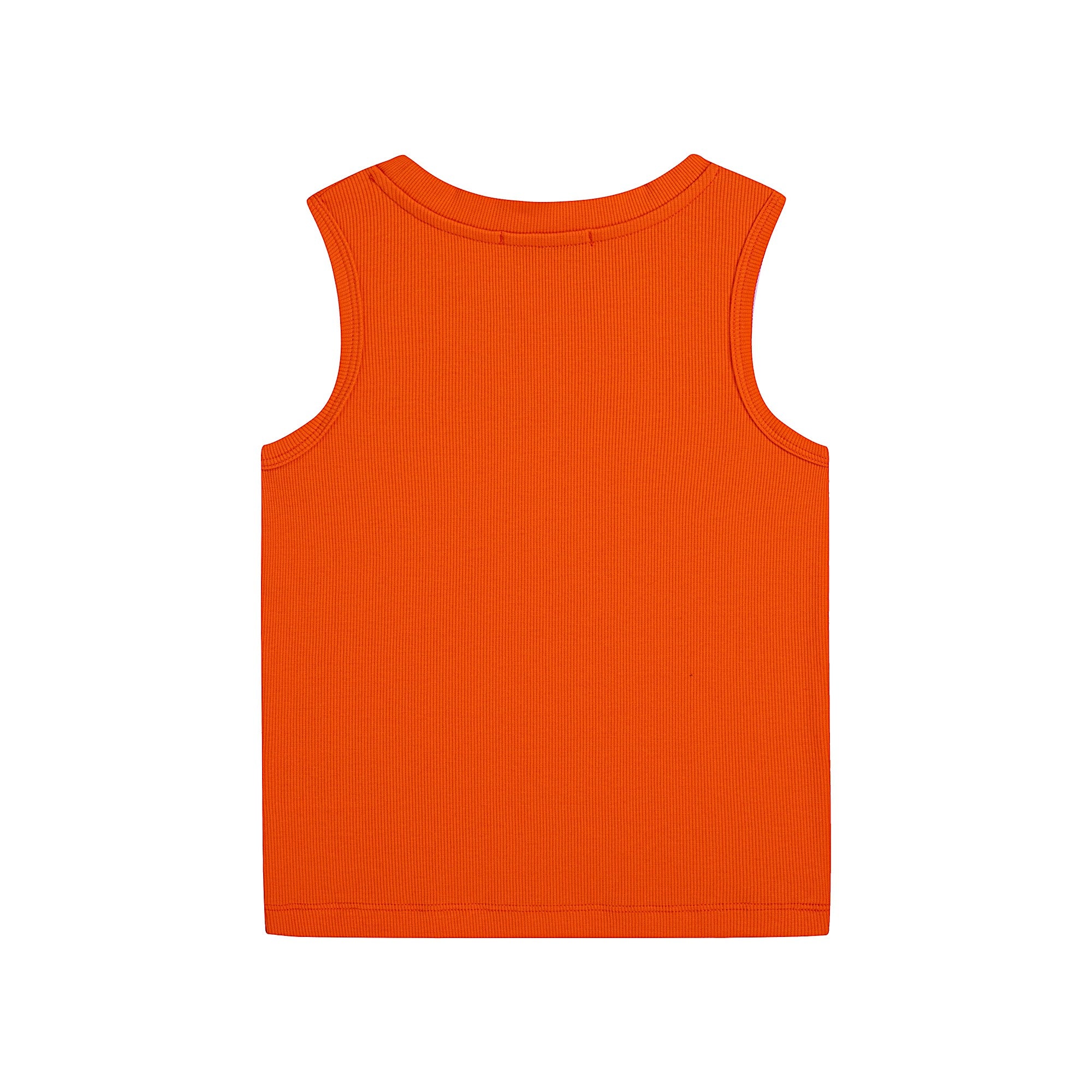 Girls Orange Logo Cotton Tank Top