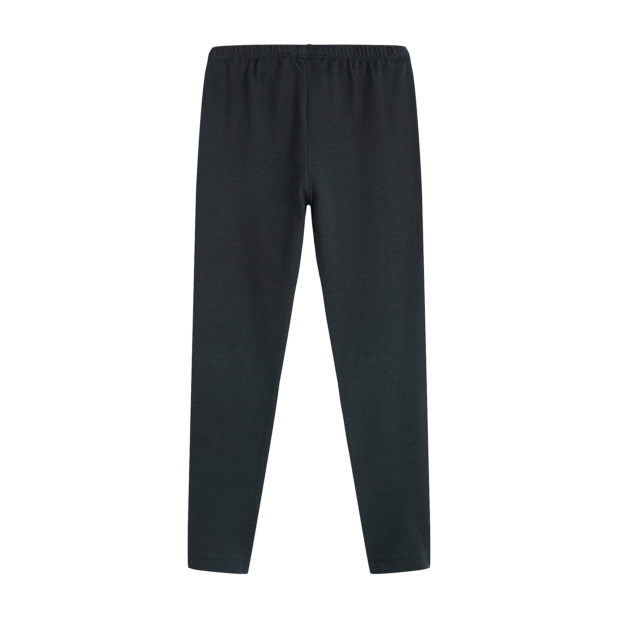 Girls Dark Green Cotton Leggings