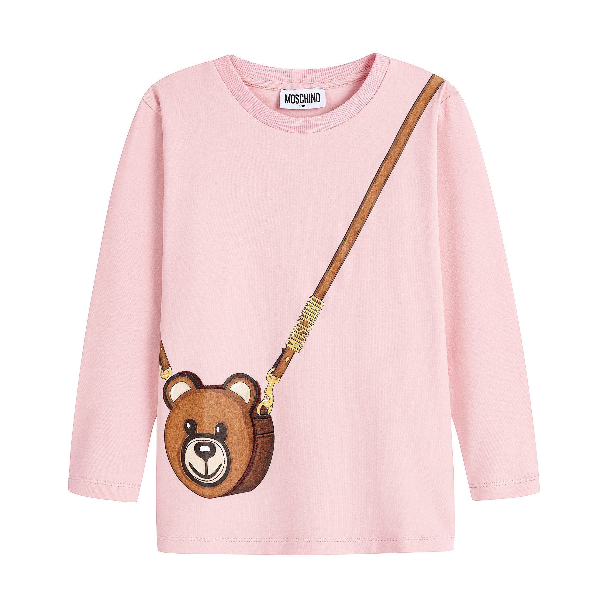 Girls Pink Printed Cotton T-Shirt