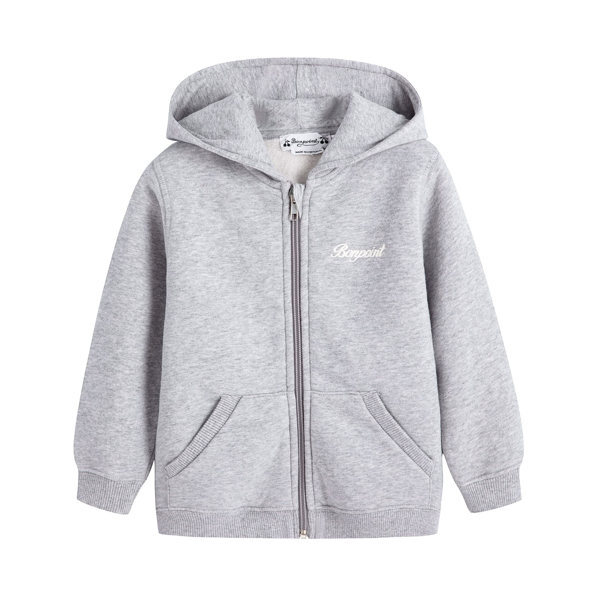 Baby Boys & Girls Grey Hooded Zip-Up Top