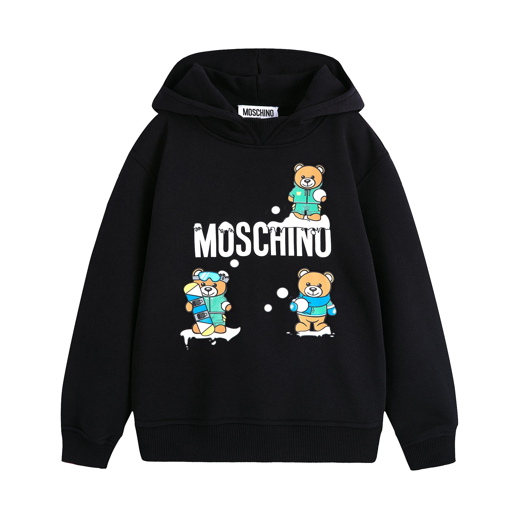 Boys & Girls Black Printed Cotton Sweatshirt