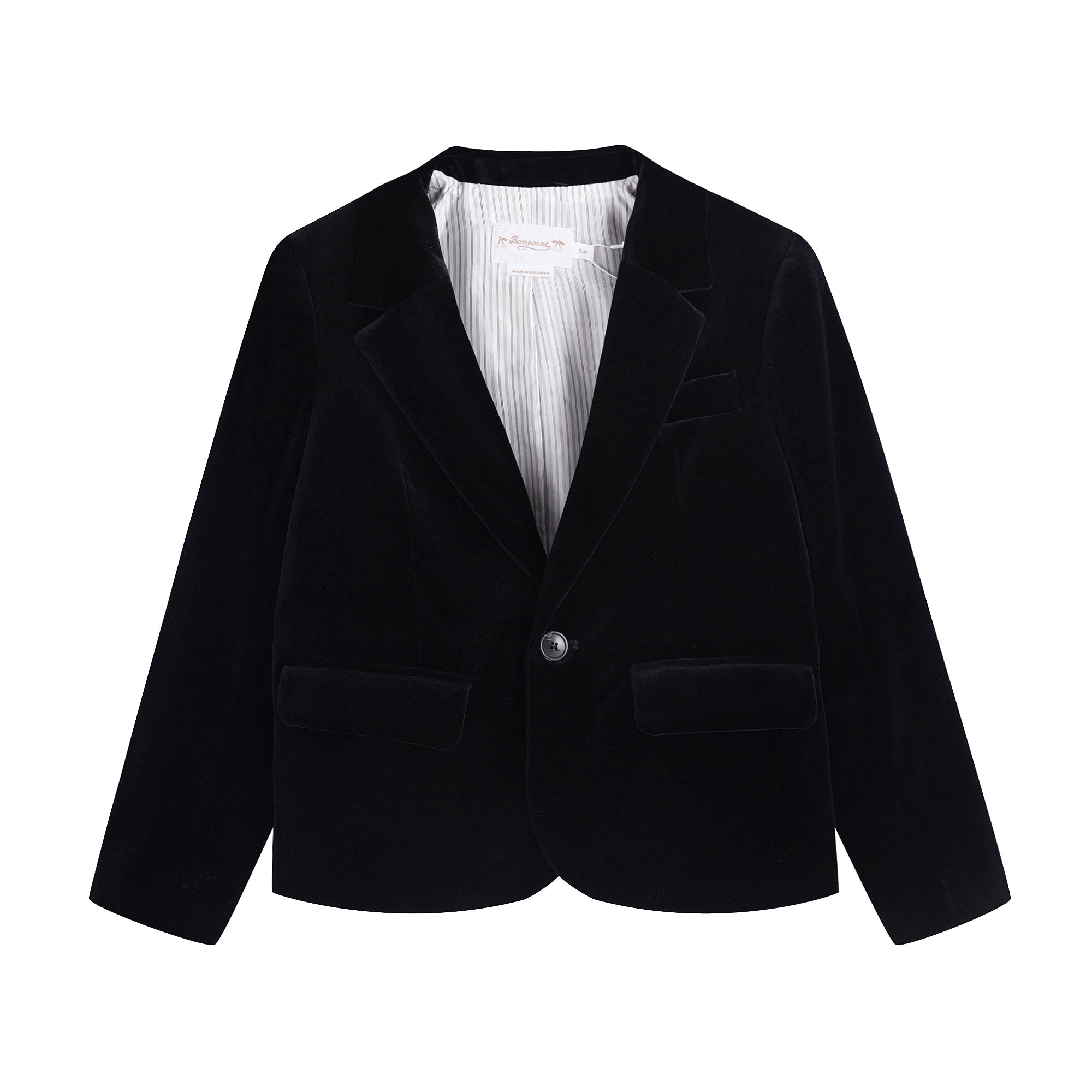 Boys Black Velvet Suit Coat