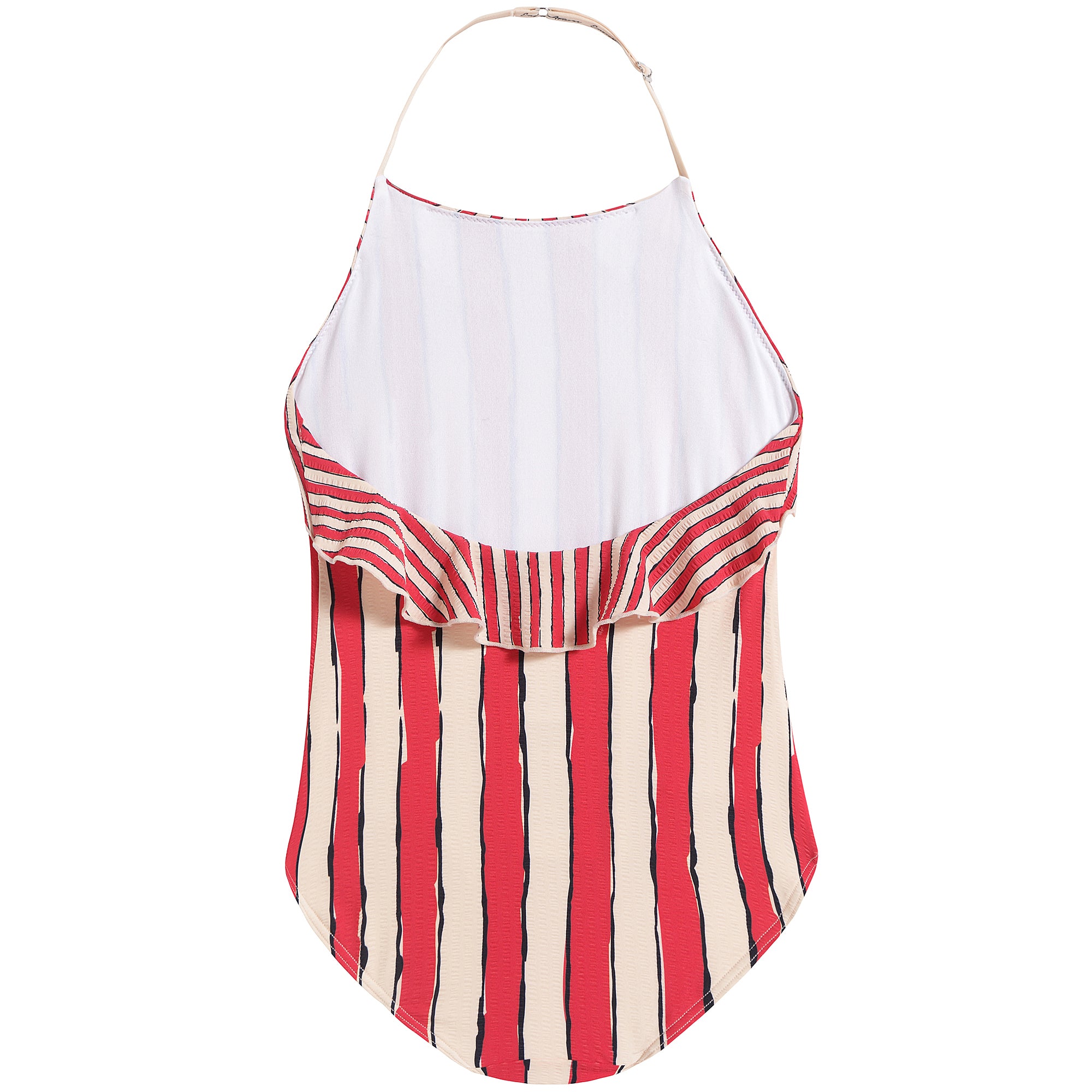 Girls Red/Pink Stripe Swimwear