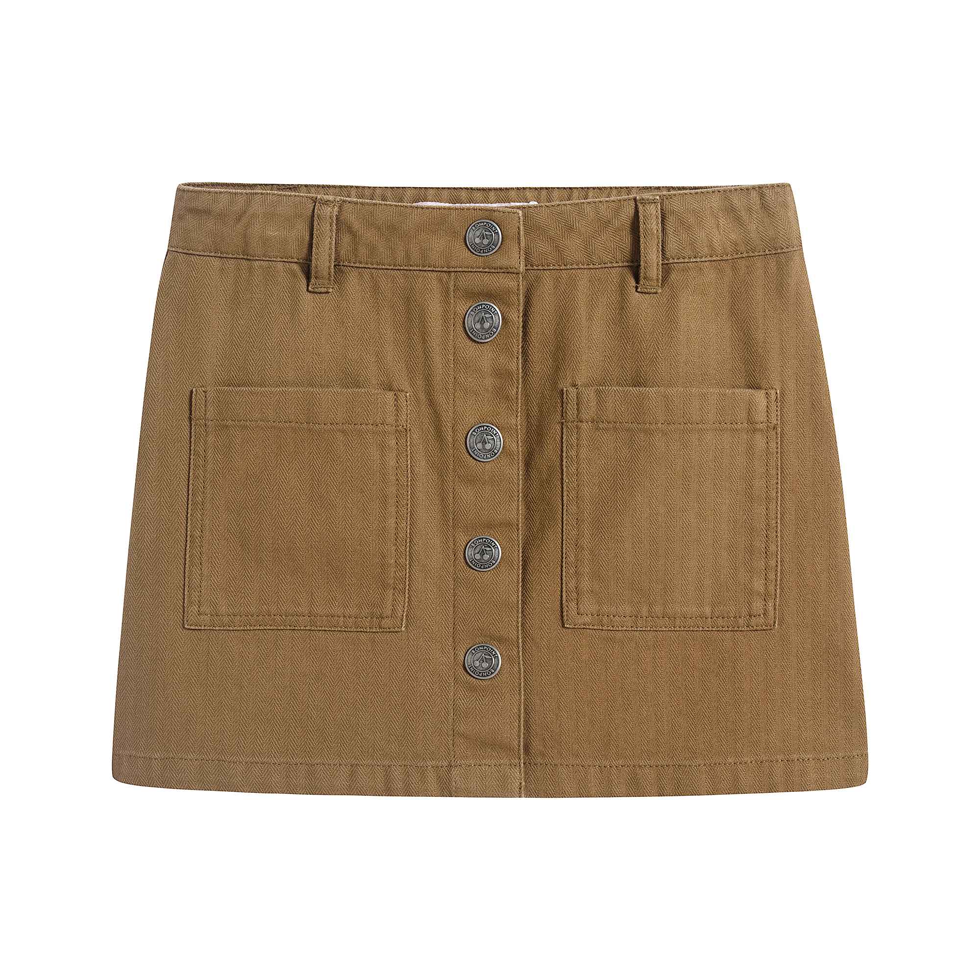 Girls Khaki Cotton Skirt