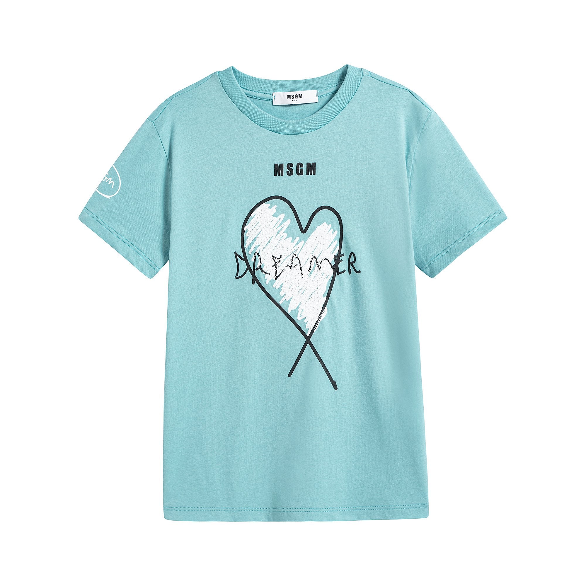 Girls Blue Logo Cotton T-Shirt