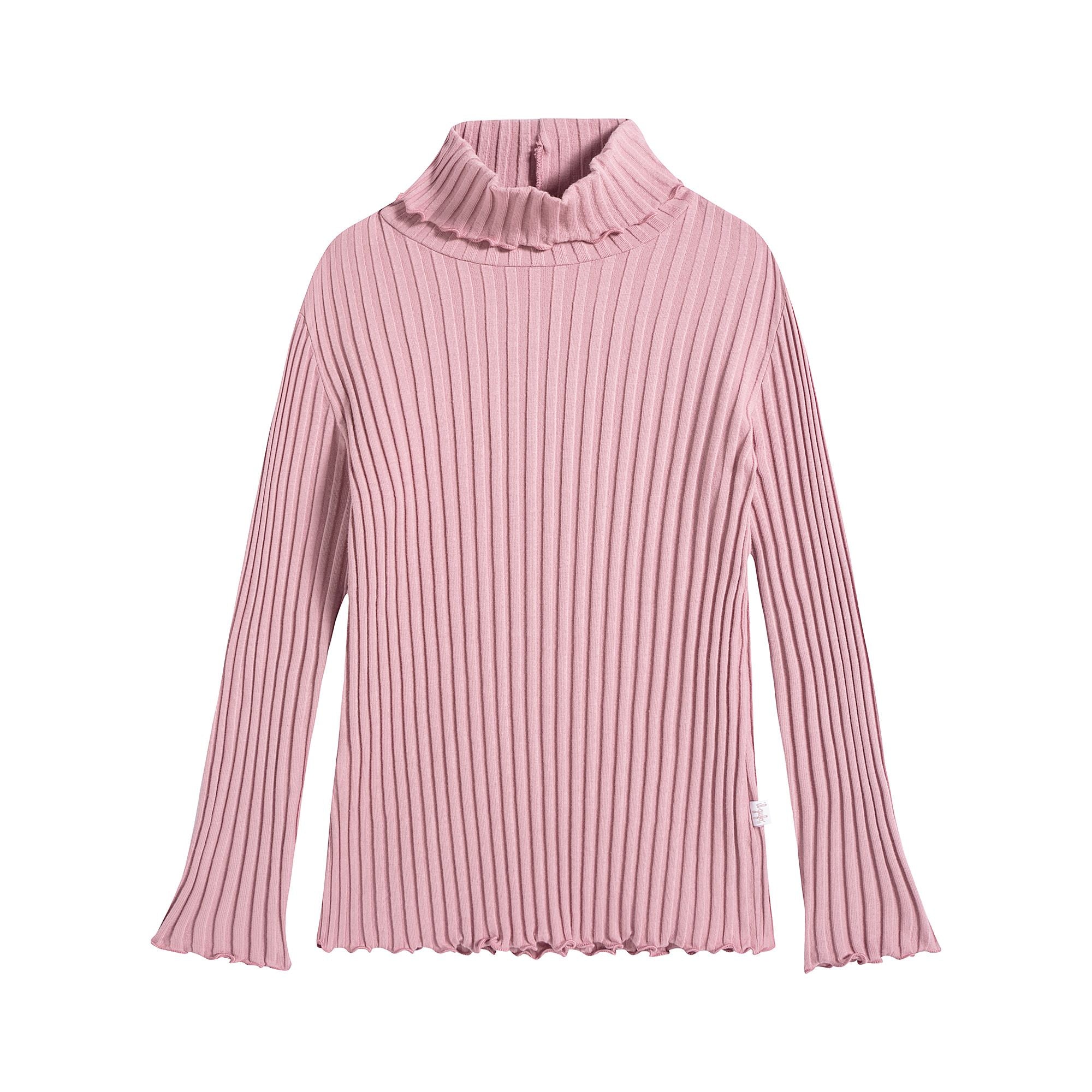 Girls Pink Cotton Turtleneck