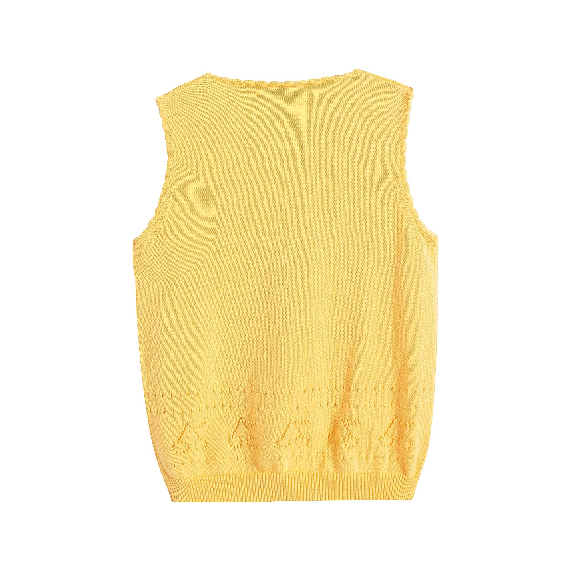 Girls Yellow Logo Knit Vest