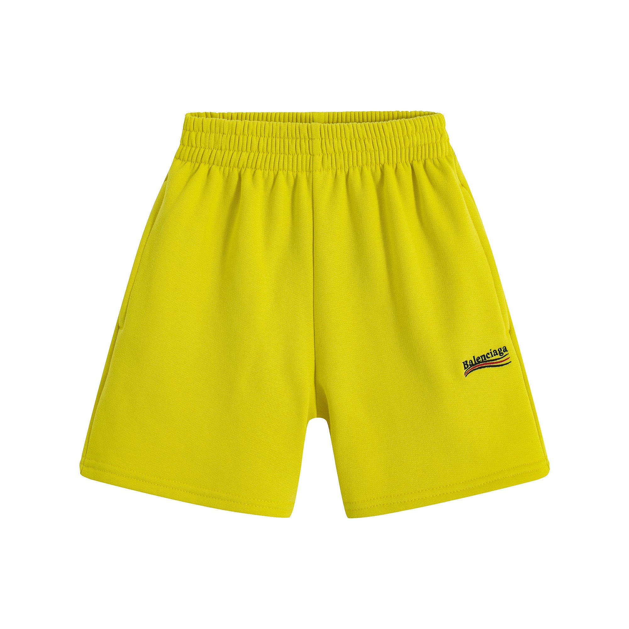 Girls Yellow Logo Cotton Shorts