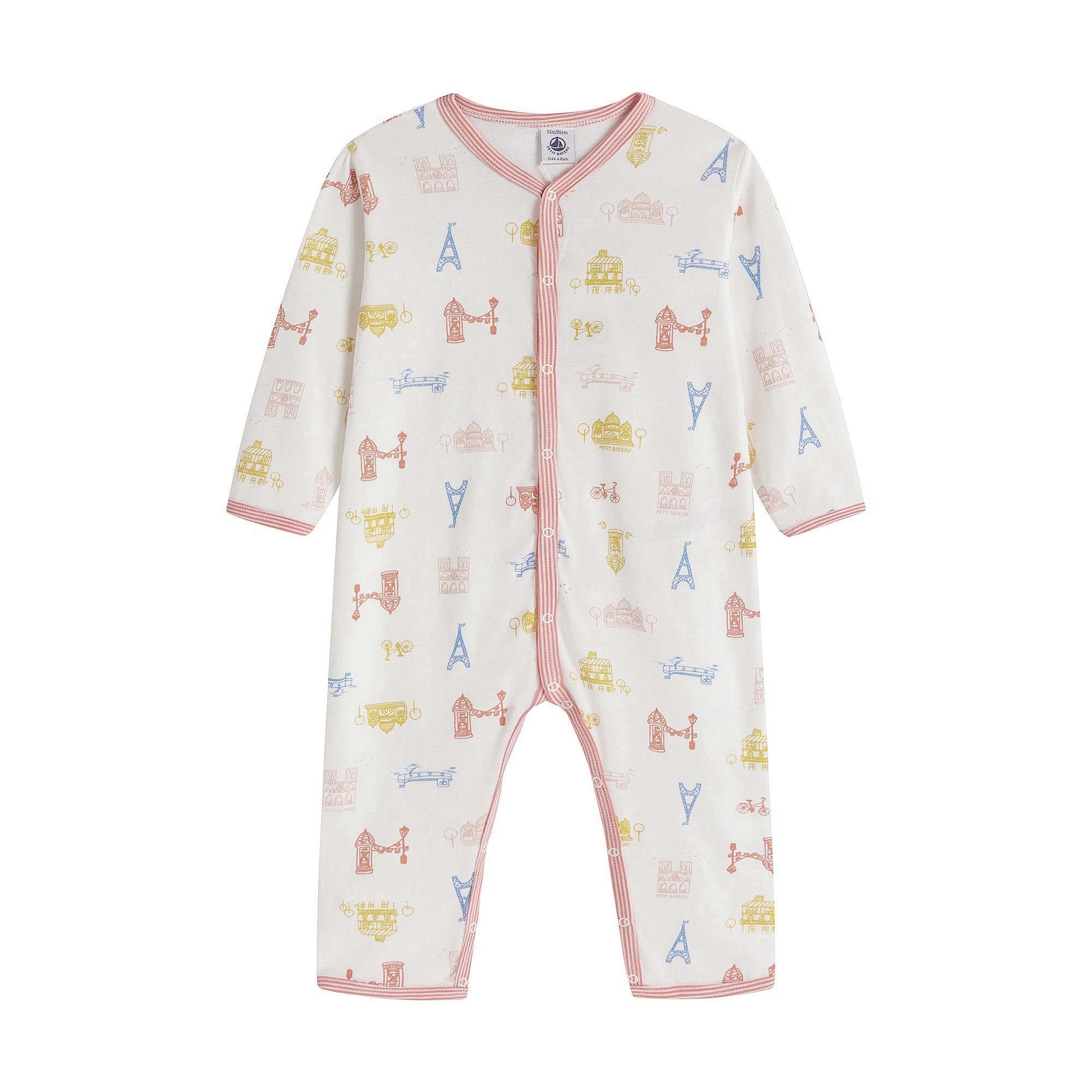 Baby Girls White Cotton Babysuit
