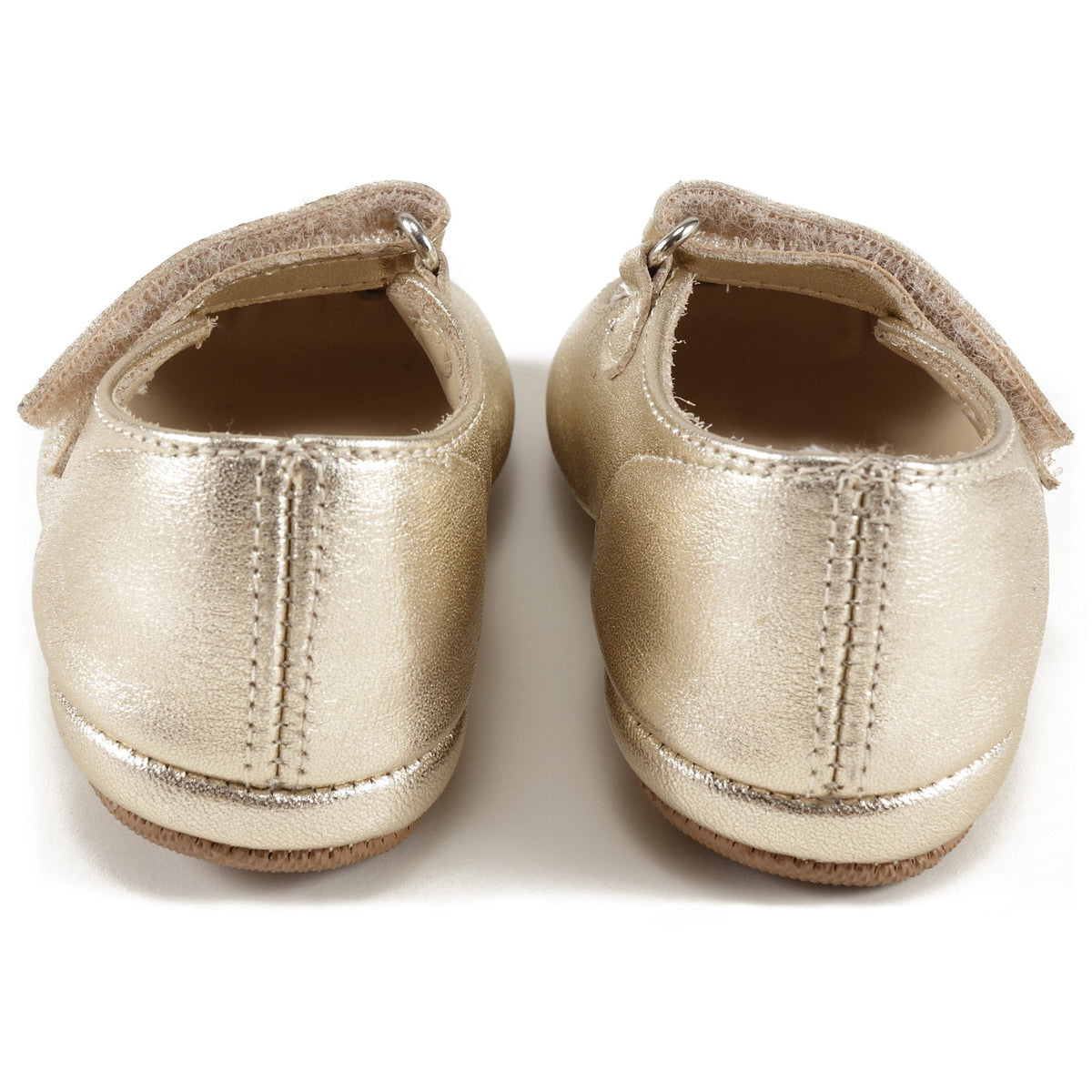 Chaussures en cuir doré pour filles