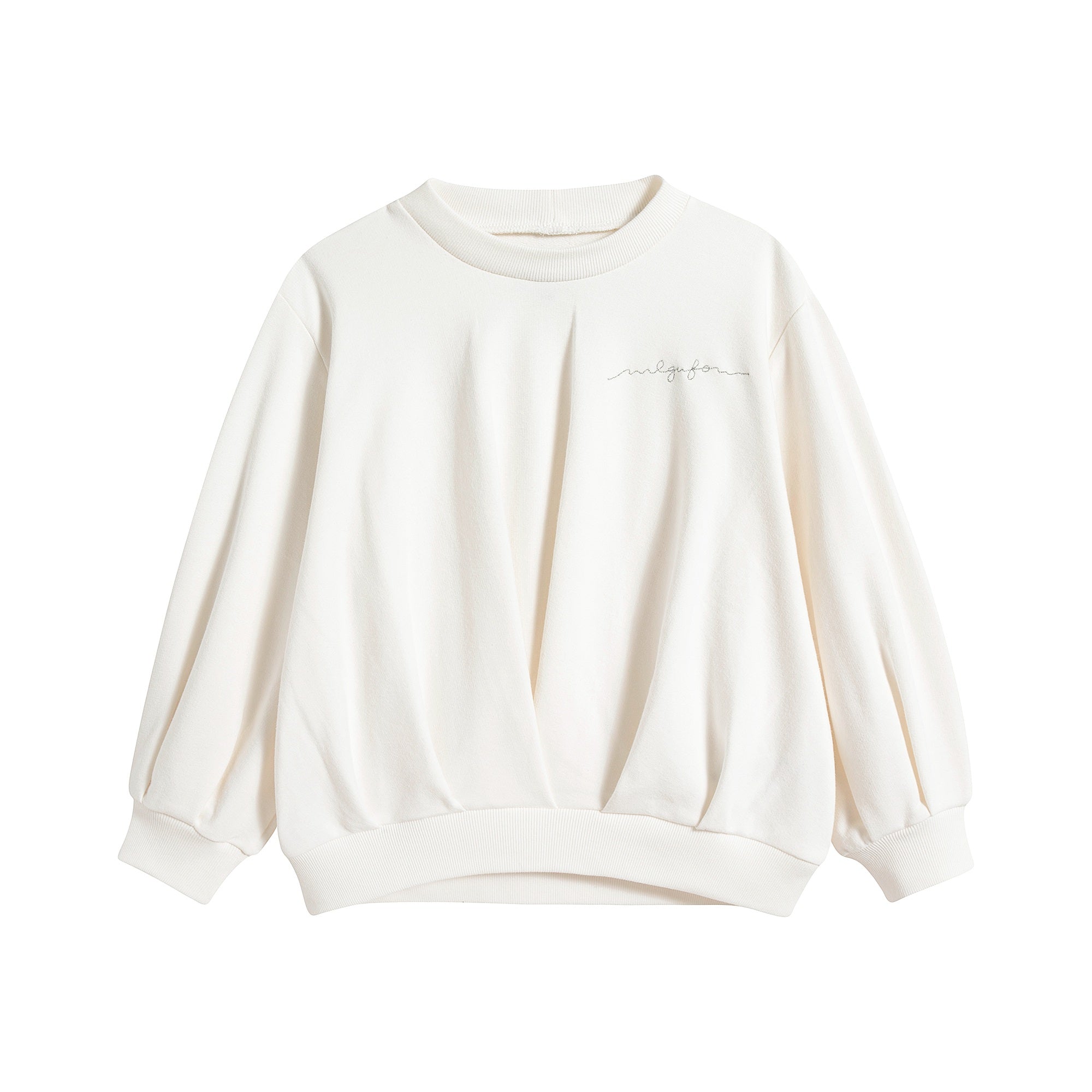 Girls White Cotton Sweatshirt