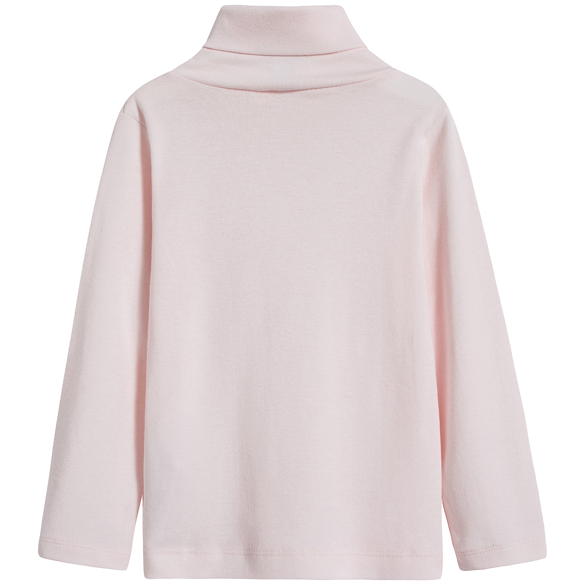 Girls Light Pink Cotton Turtleneck