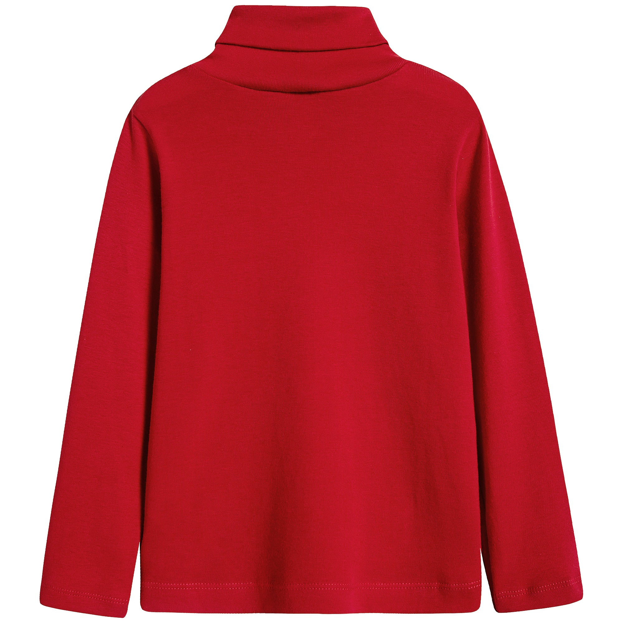 Girls Red Cotton Turtleneck