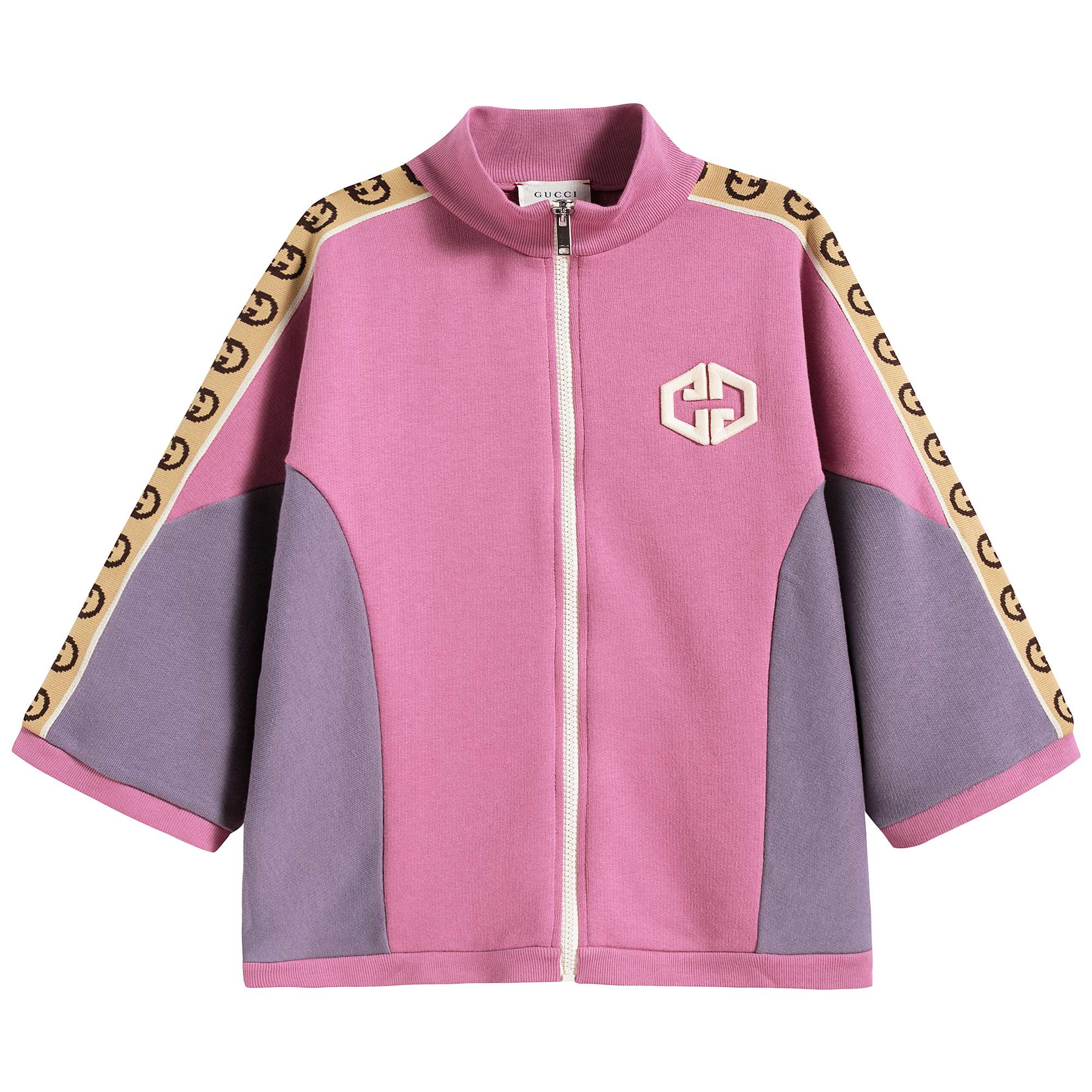 Girls Purple Zip-up Cotton Sweatshirt
