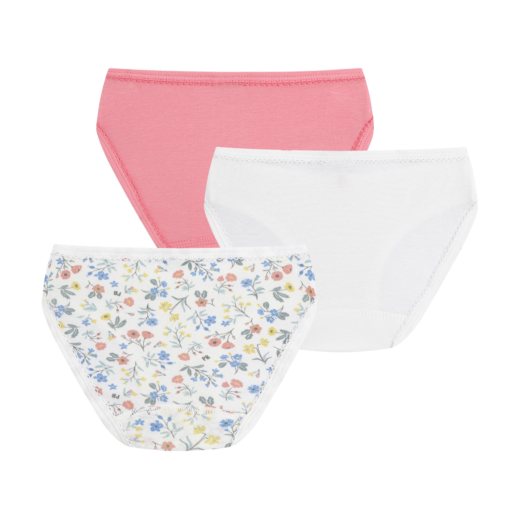 Girls White Cotton Underwear Set (3 Pack)