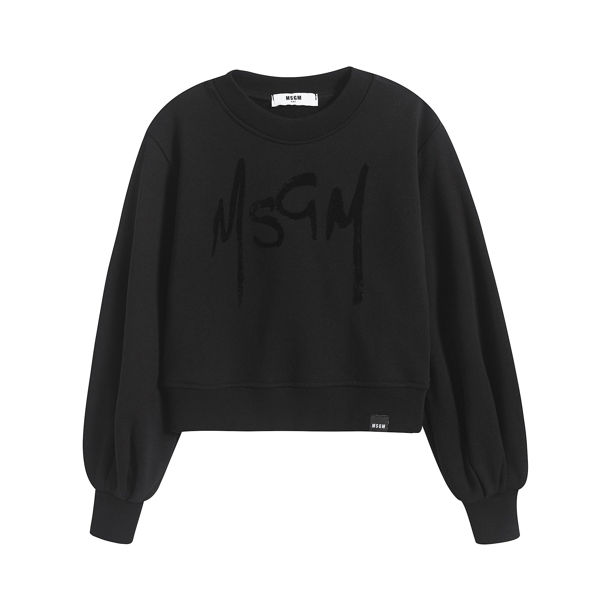 Girls Black Cotton Sweatshirt