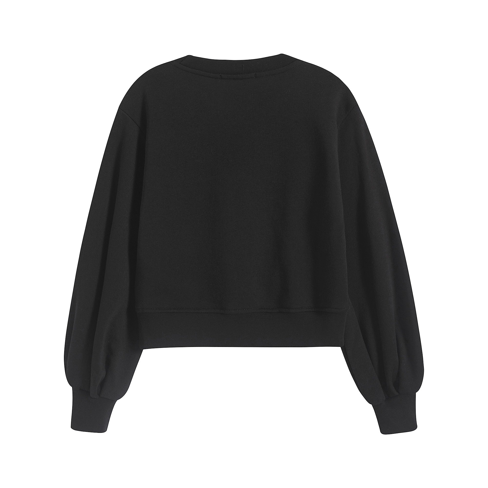 Girls Black Cotton Sweatshirt