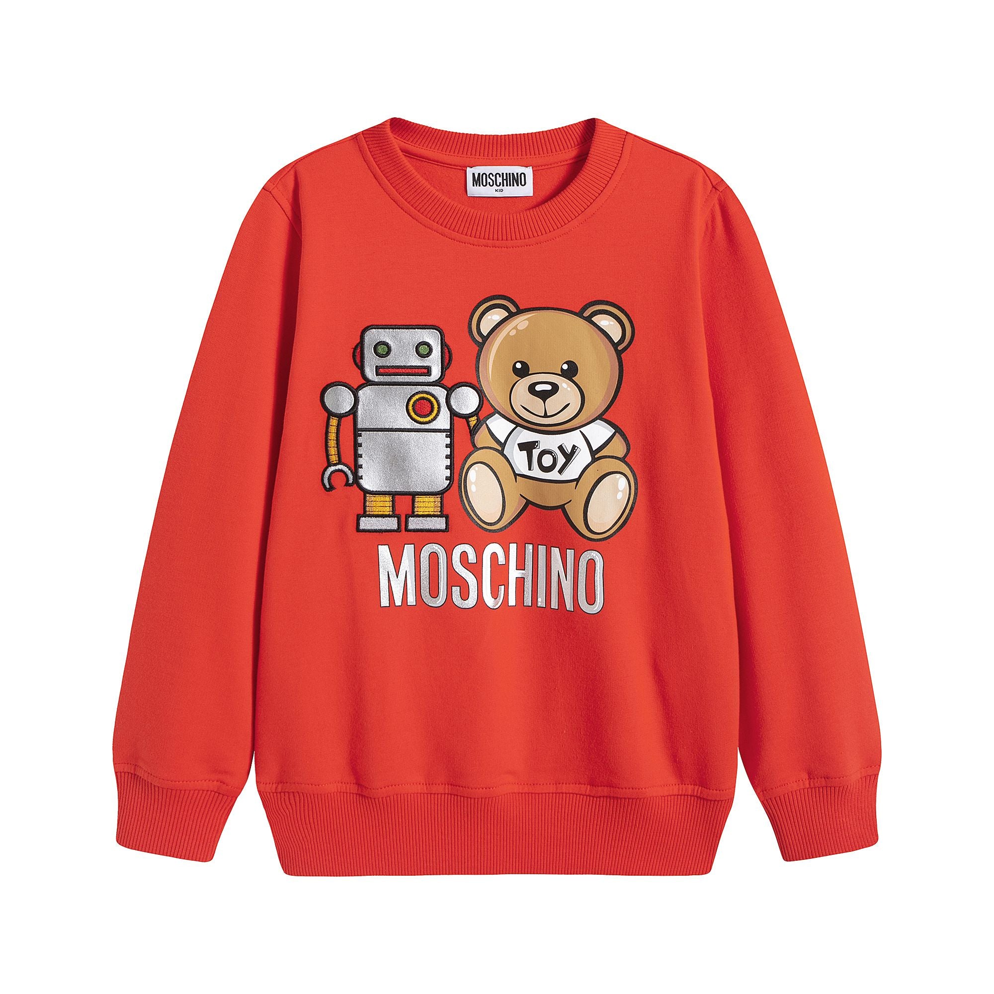 Boys & Girls Red Logo Cotton Sweatshirt