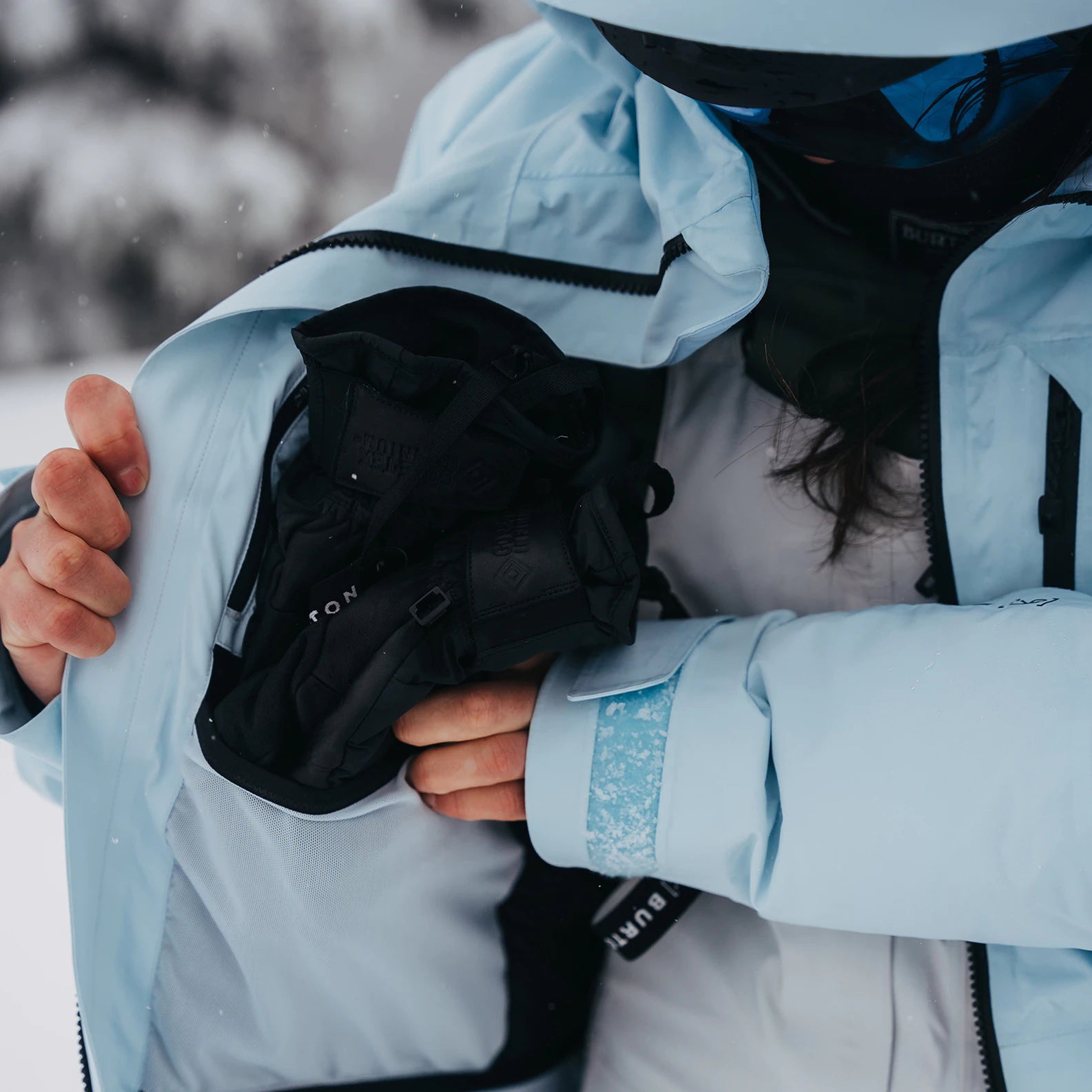 Girls Light Blue Padded Down Snow Jacket