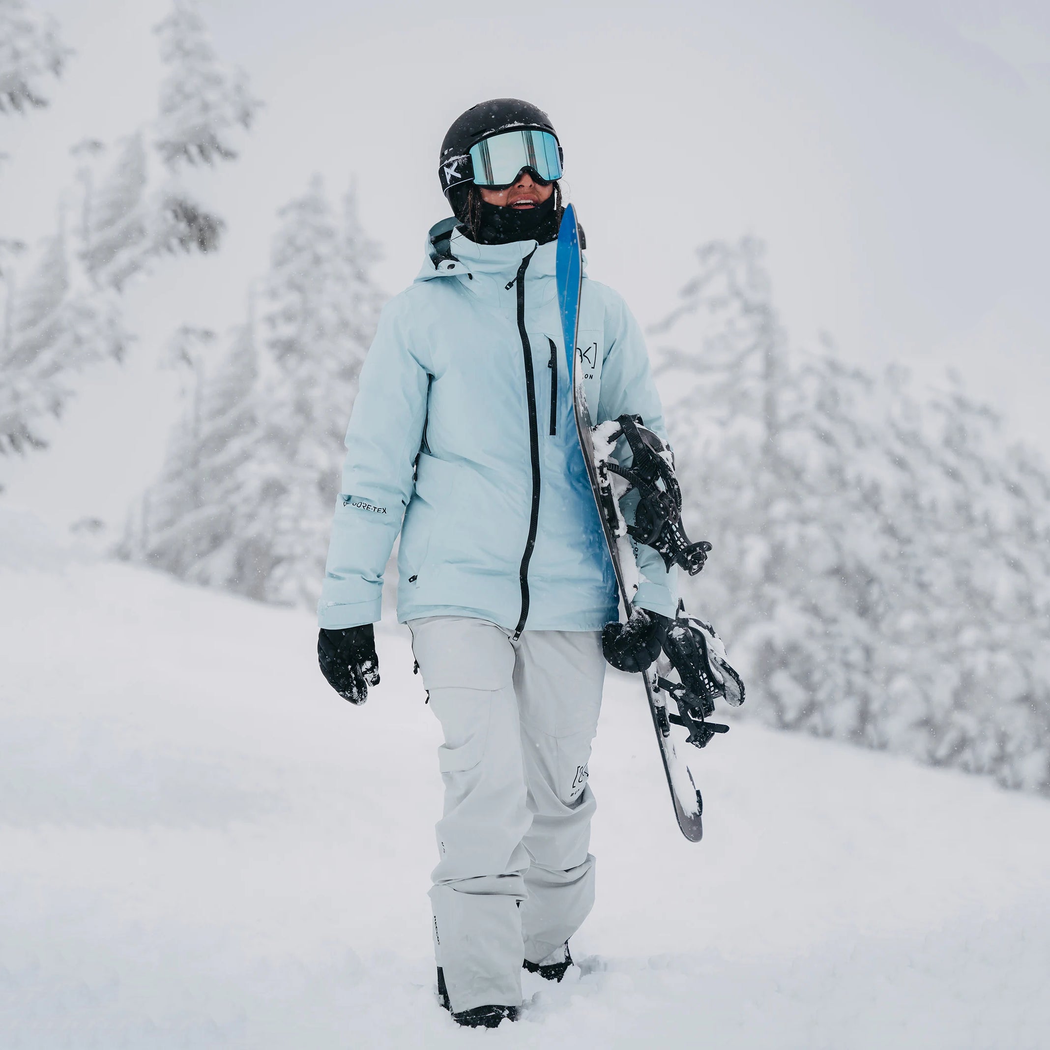 Girls Light Blue Padded Down Snow Jacket