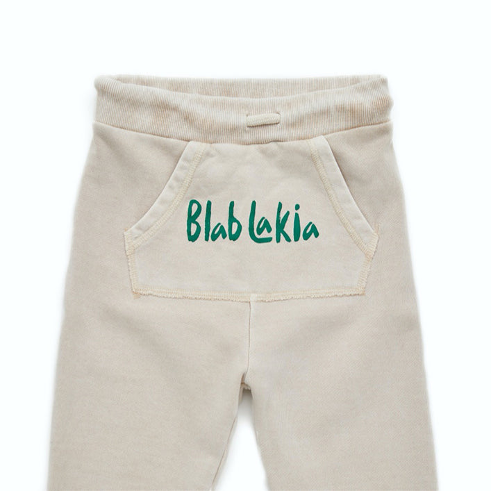 Boys & Girls Beige Logo Cotton Trousers