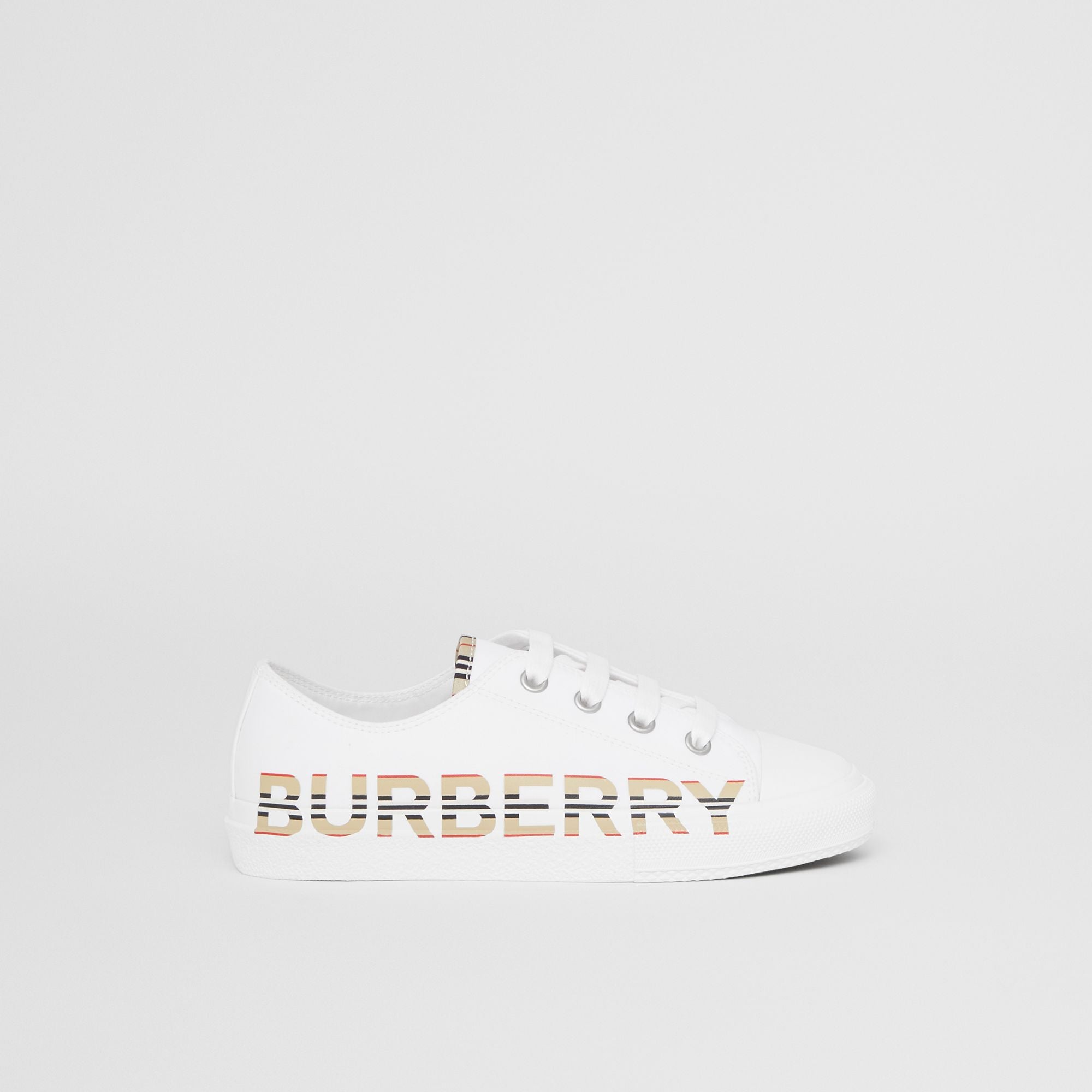 Boys & Girls White Logo Shoes