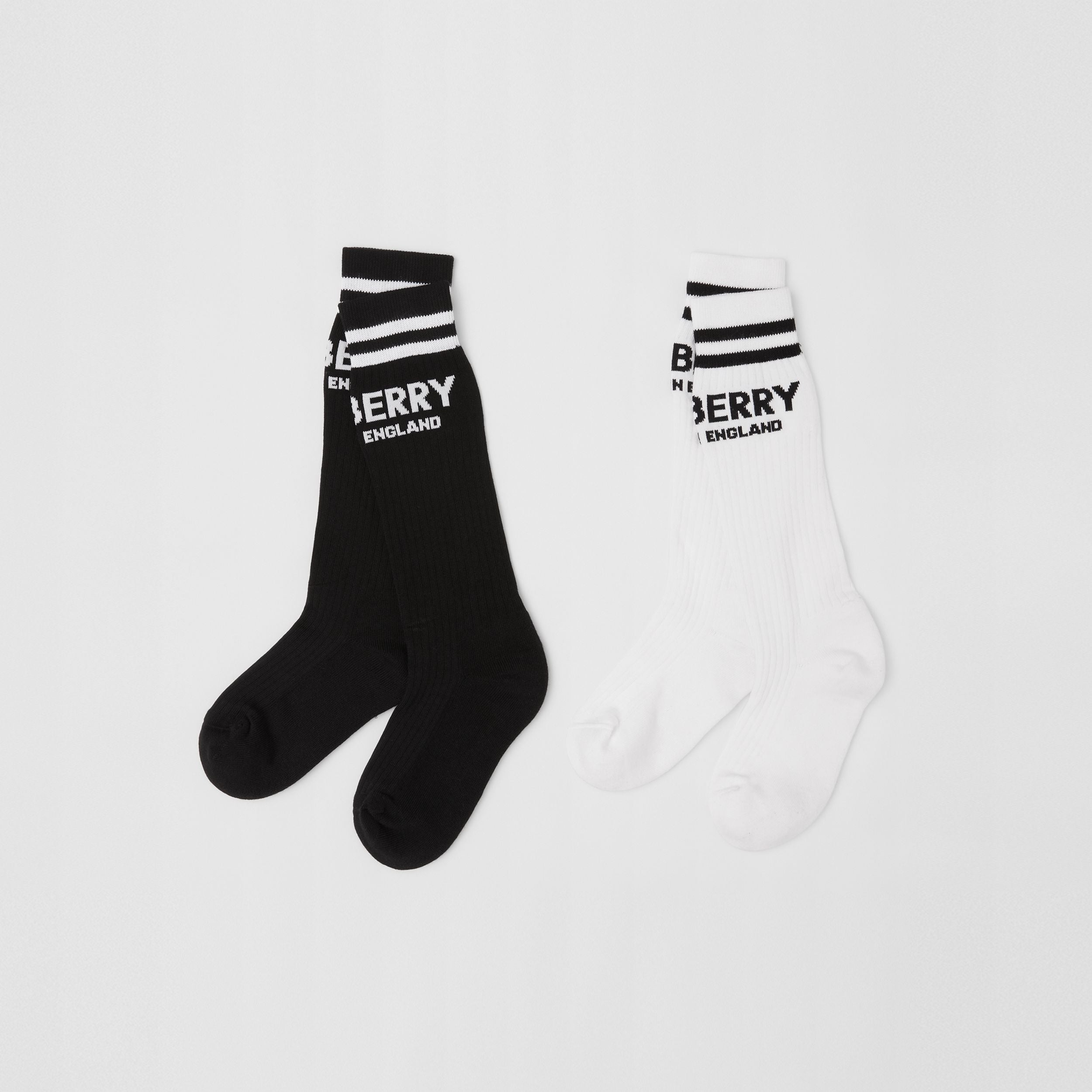 Boys & Girls Black Cotton Sock Set (2 Pack)