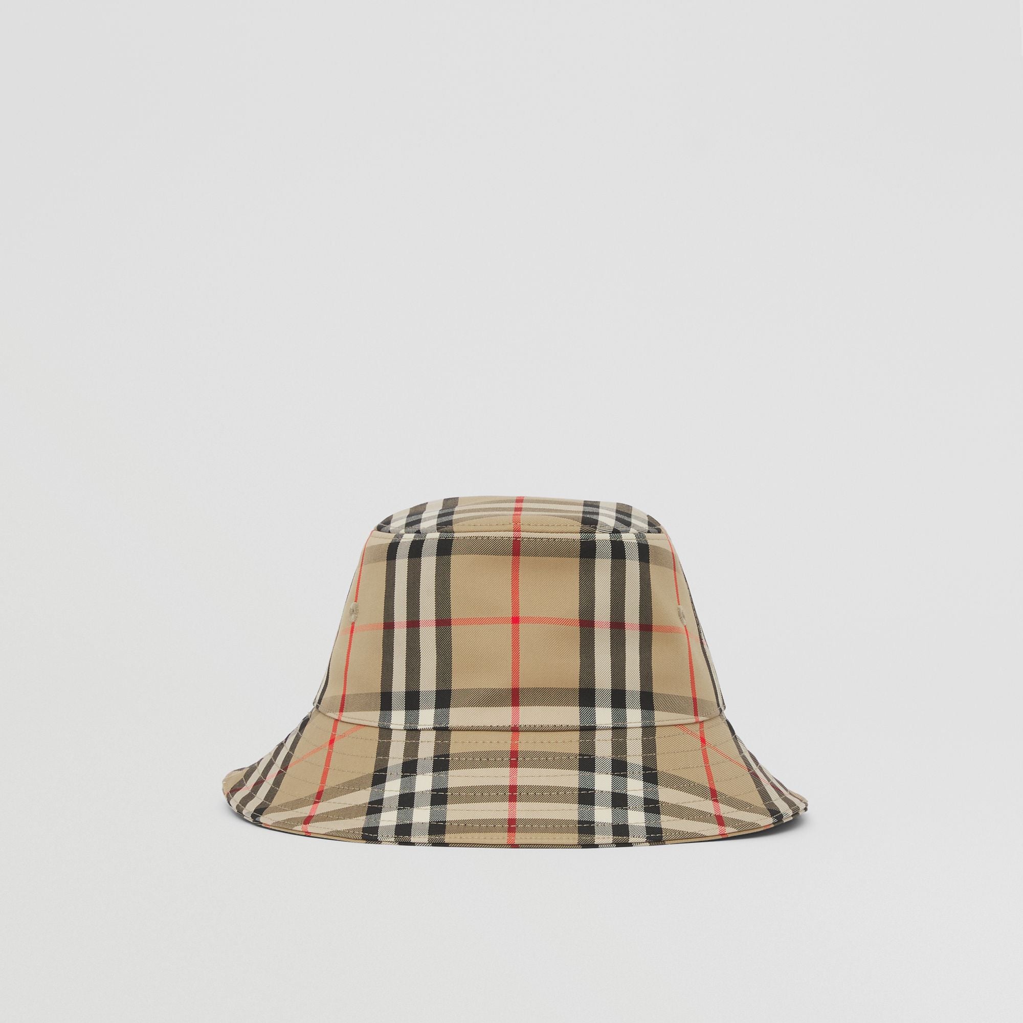 Boys & Girls Beige Check Bucket Hat