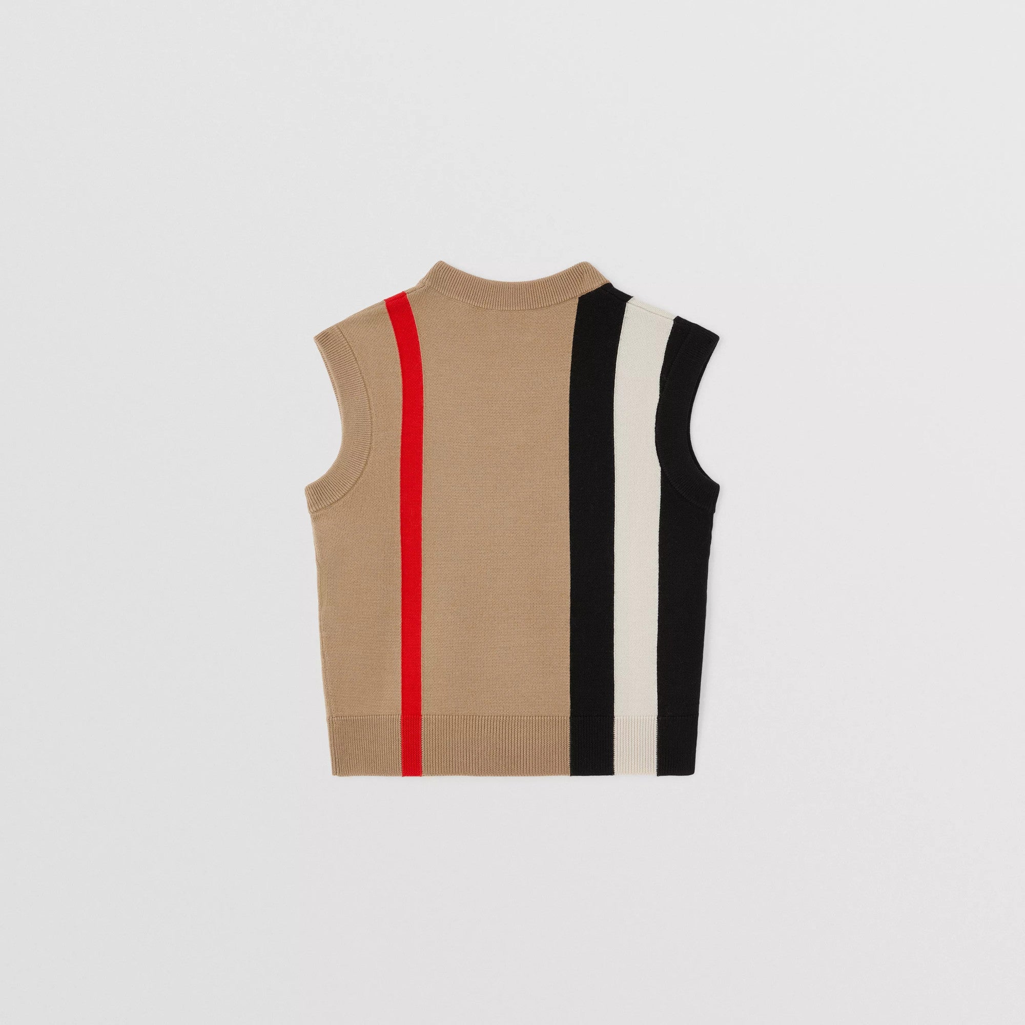 Boys Beige Stripes Wool Vest