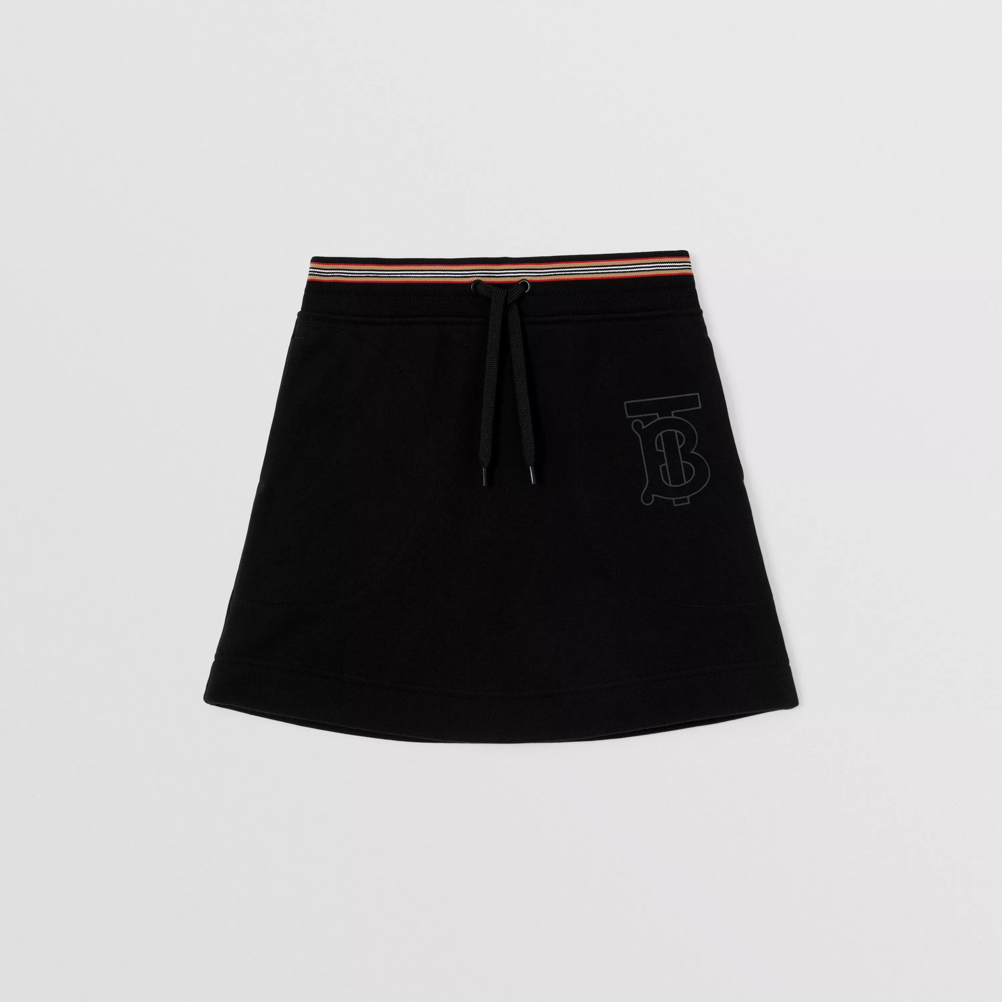 Girls Black Logo Cotton Skirt