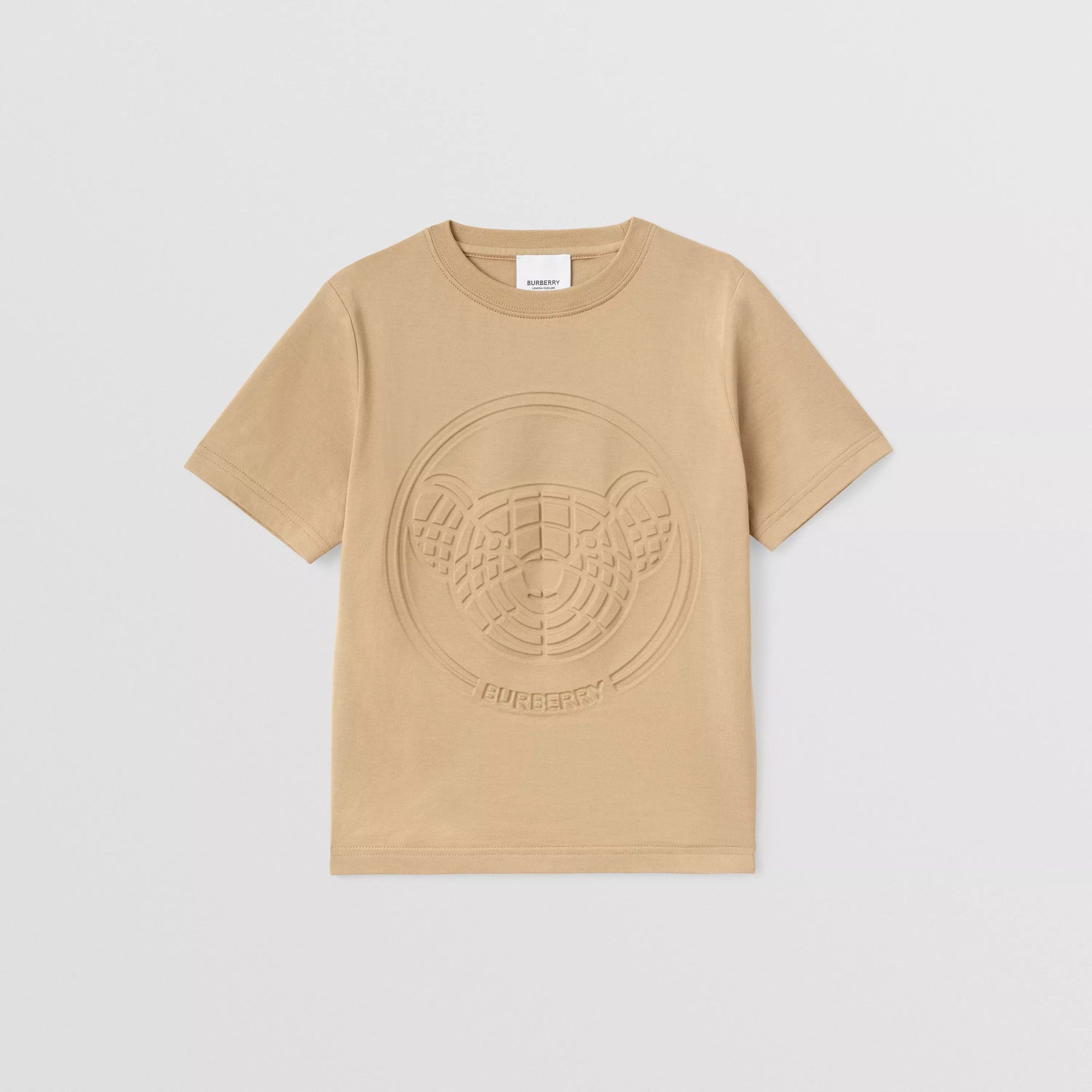 Boys & Girls Beige Logo Cotton T-Shirt