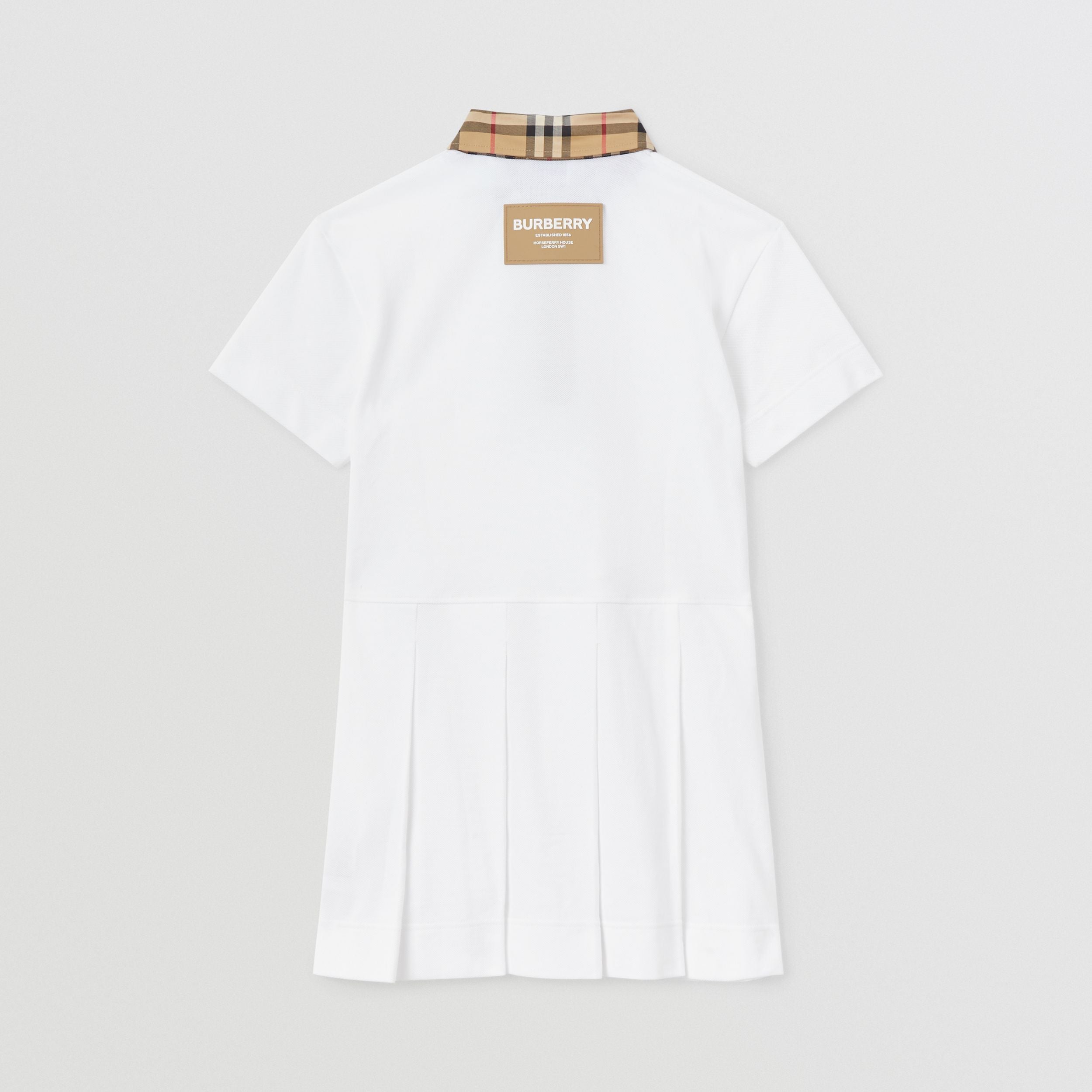 Girls White Logo Cotton Dress