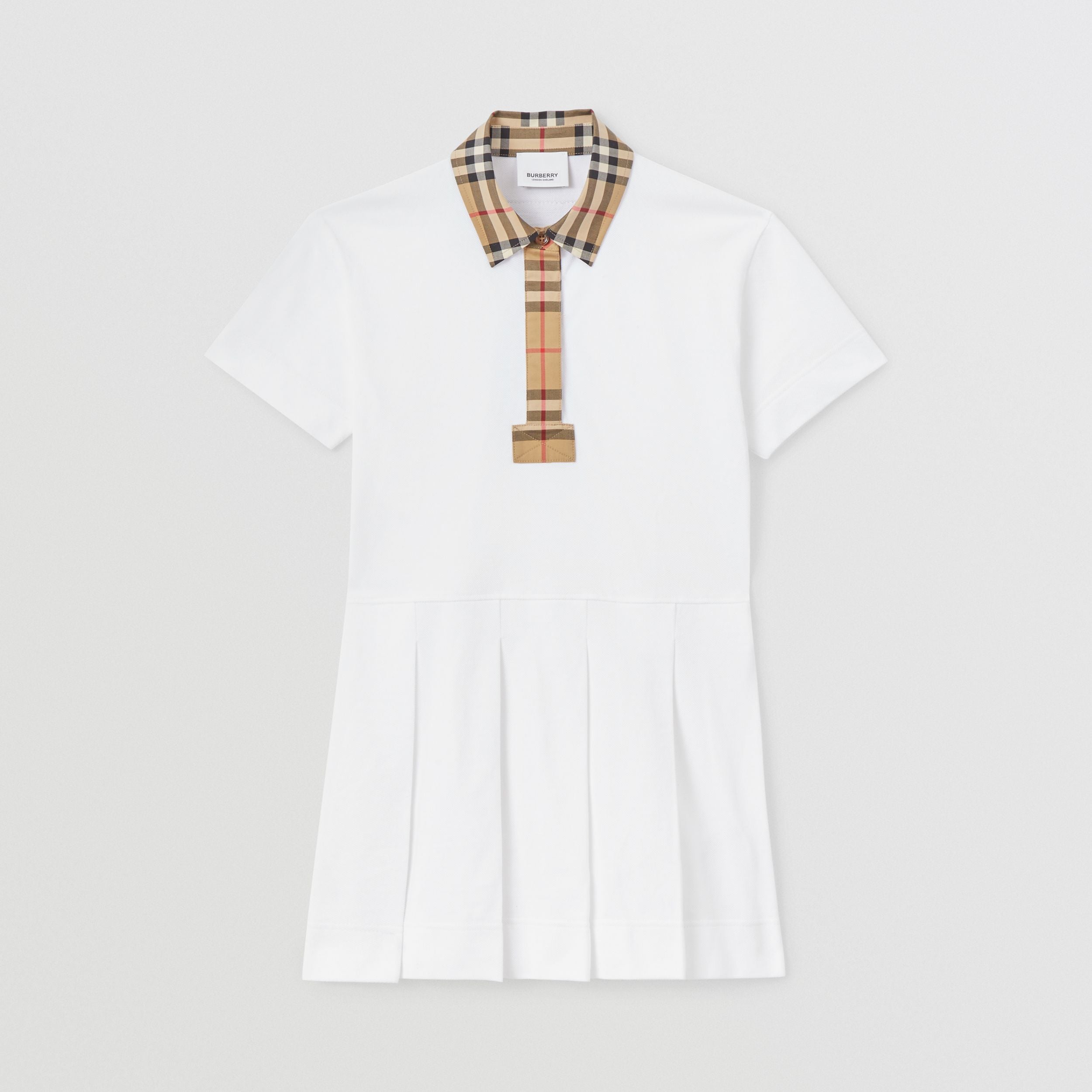 Girls White Logo Cotton Dress