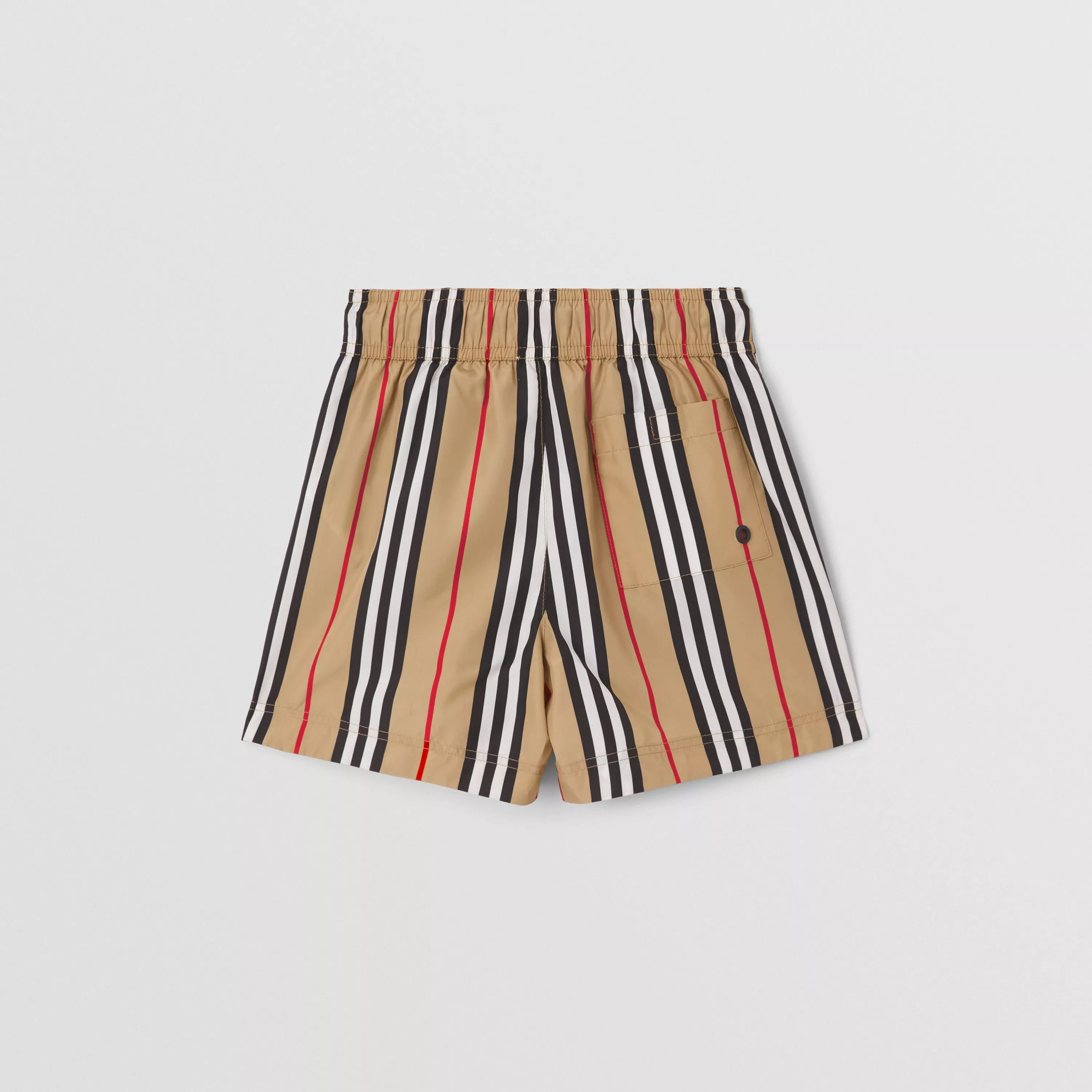 Boys Beige Stripes Swim Shorts