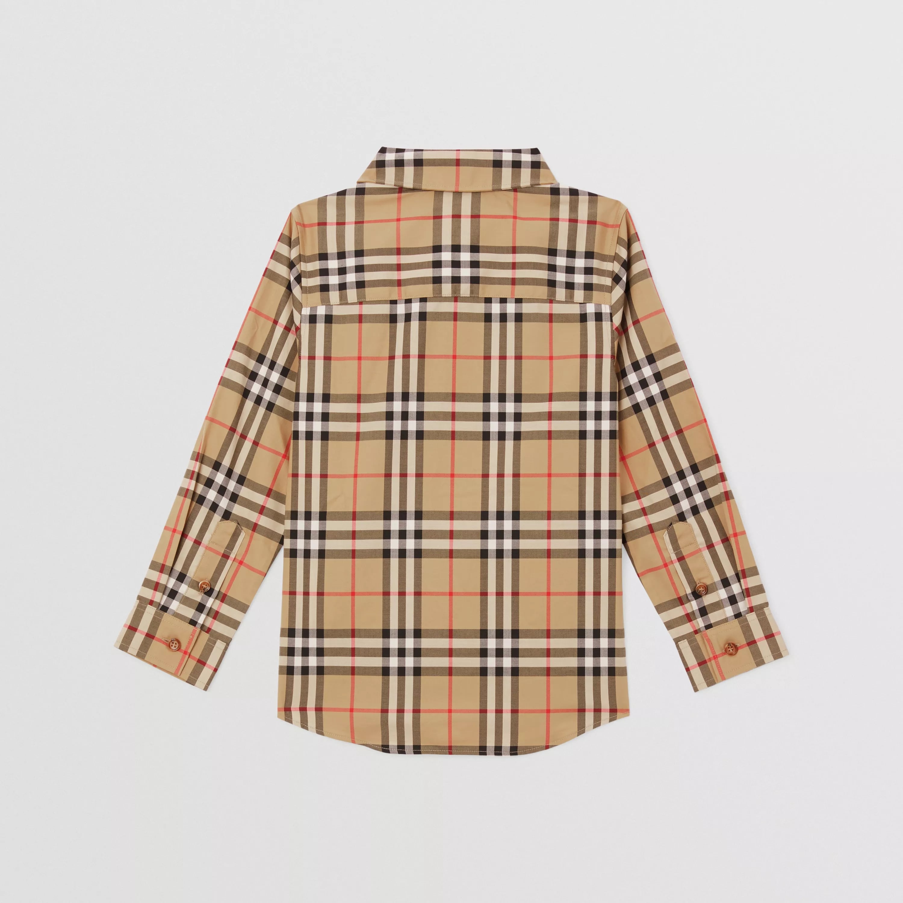 Boys & Girls Beige Check Cotton Shirt