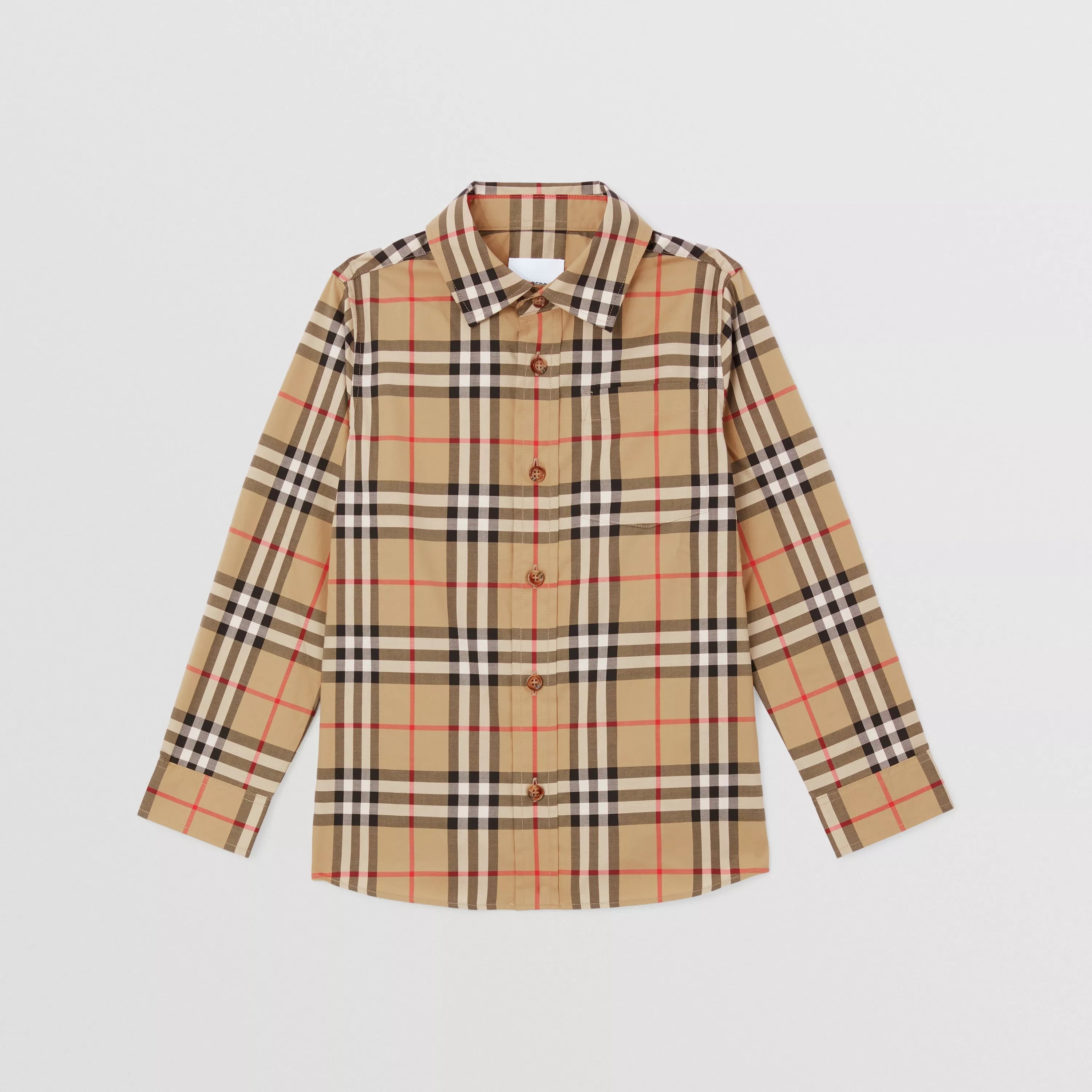 Boys & Girls Beige Check Cotton Shirt