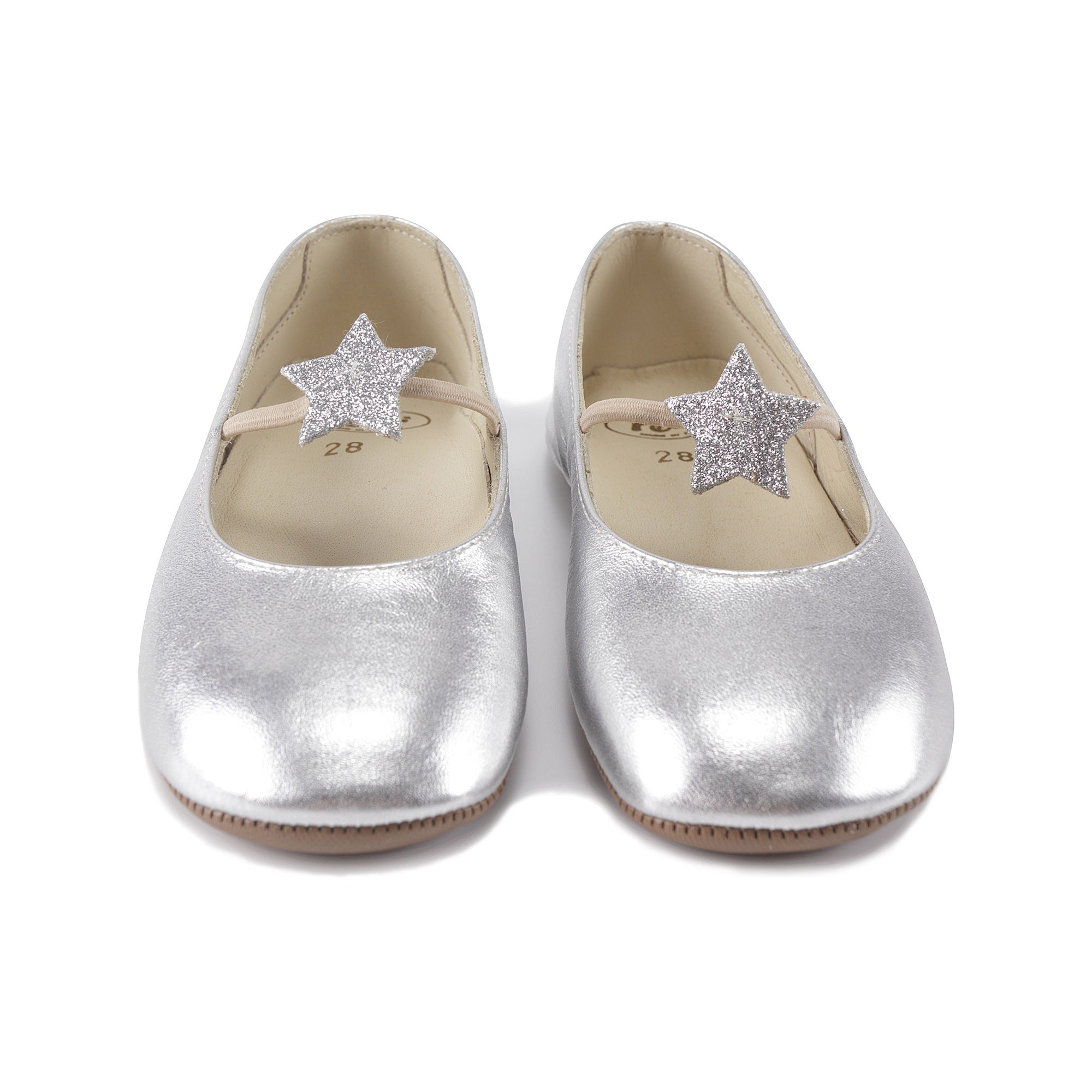 Girls Sliver Leather Shoes