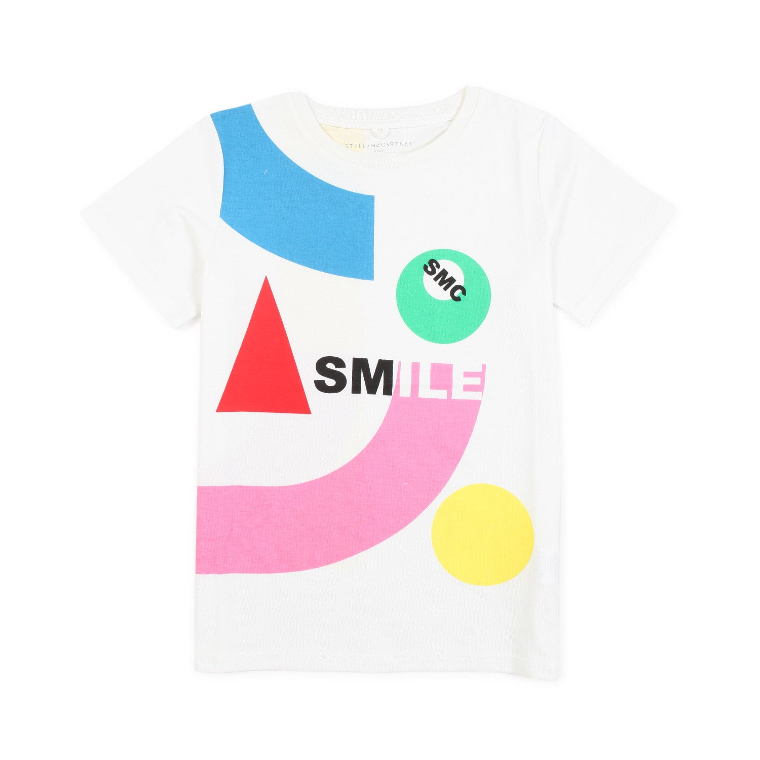 Girls White Printed Cotton T-Shirt