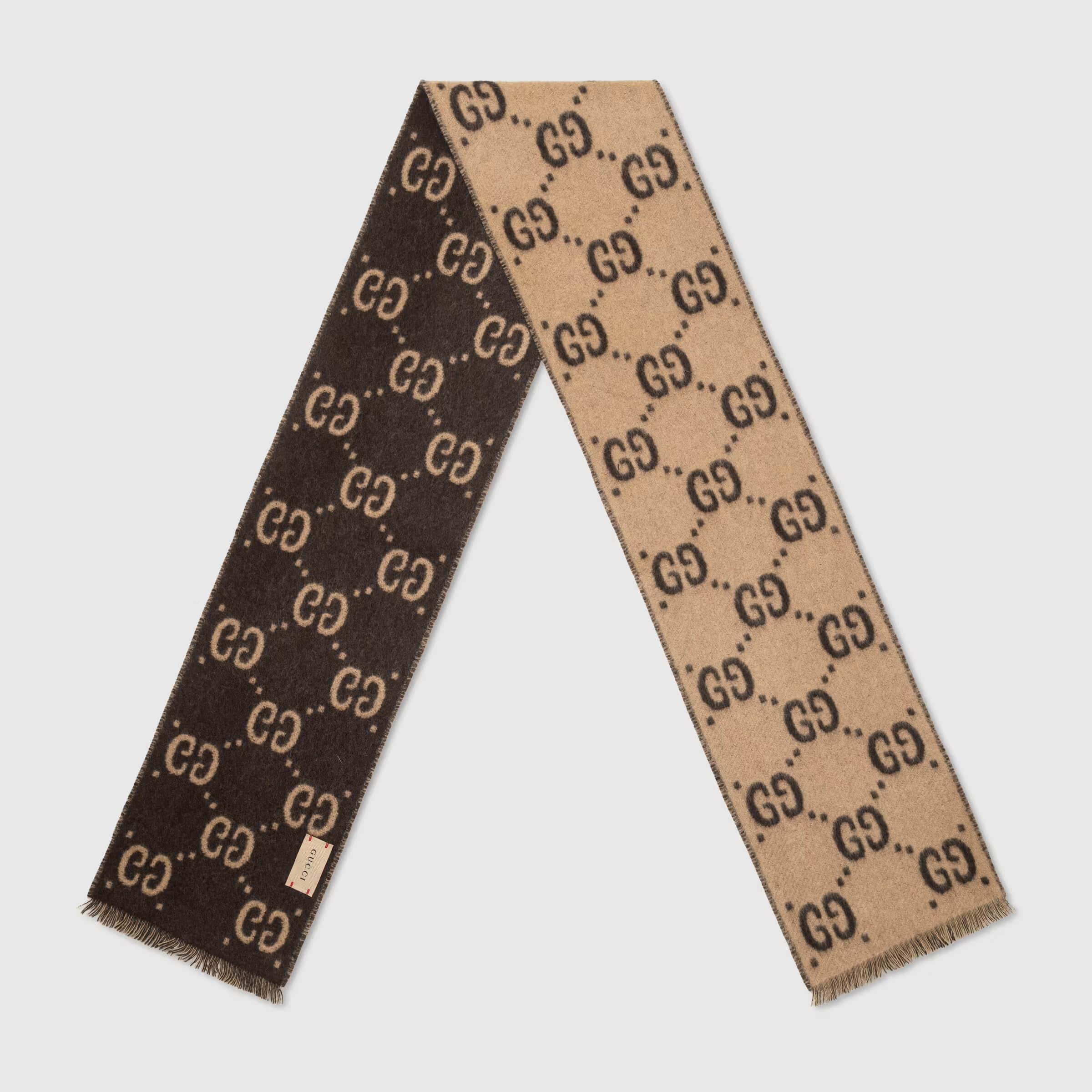 Boys & Girls Beige "GG" Logo Wool Scarf