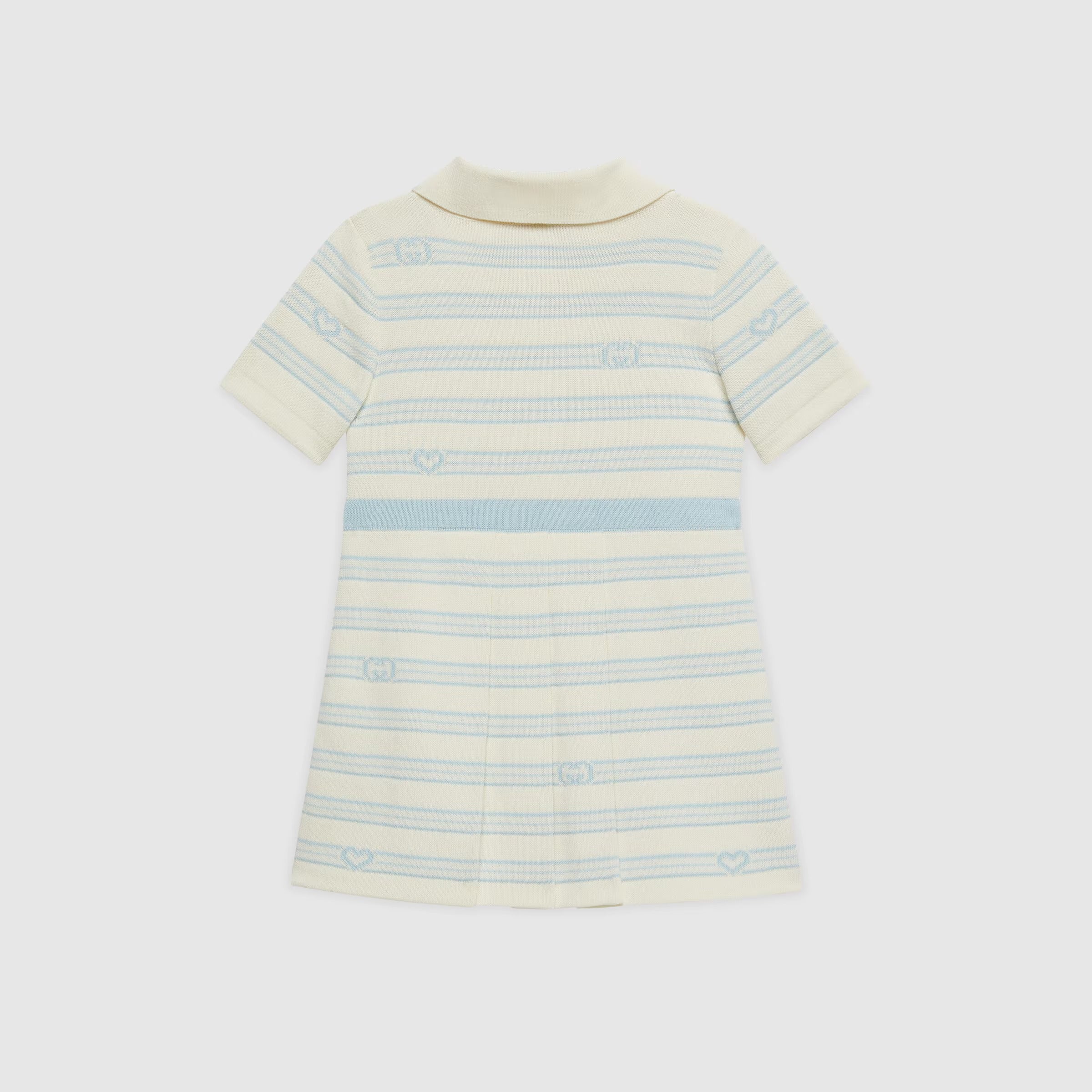 Baby Girls White Stripes Knit Dress
