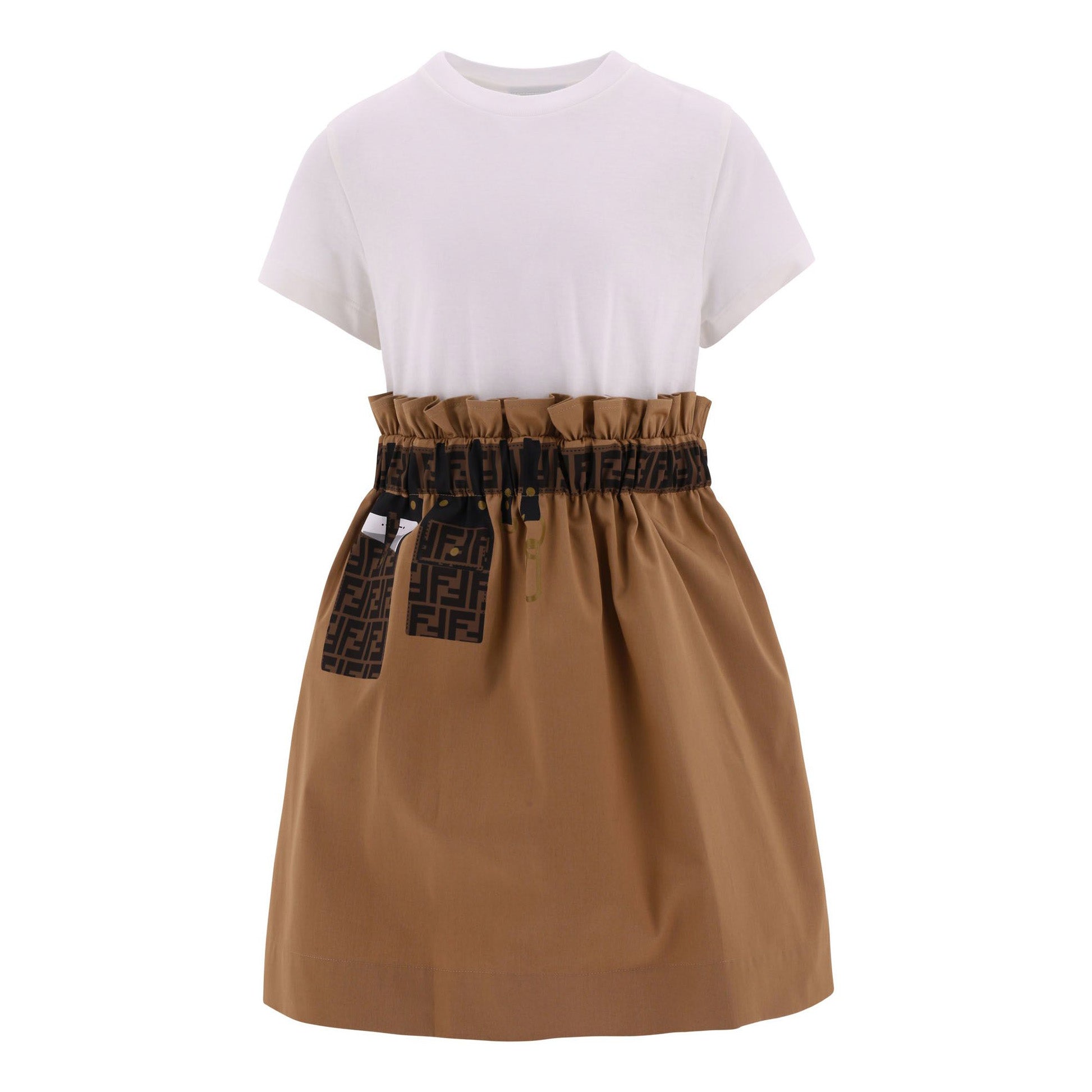 Girls Brown Logo Dress
