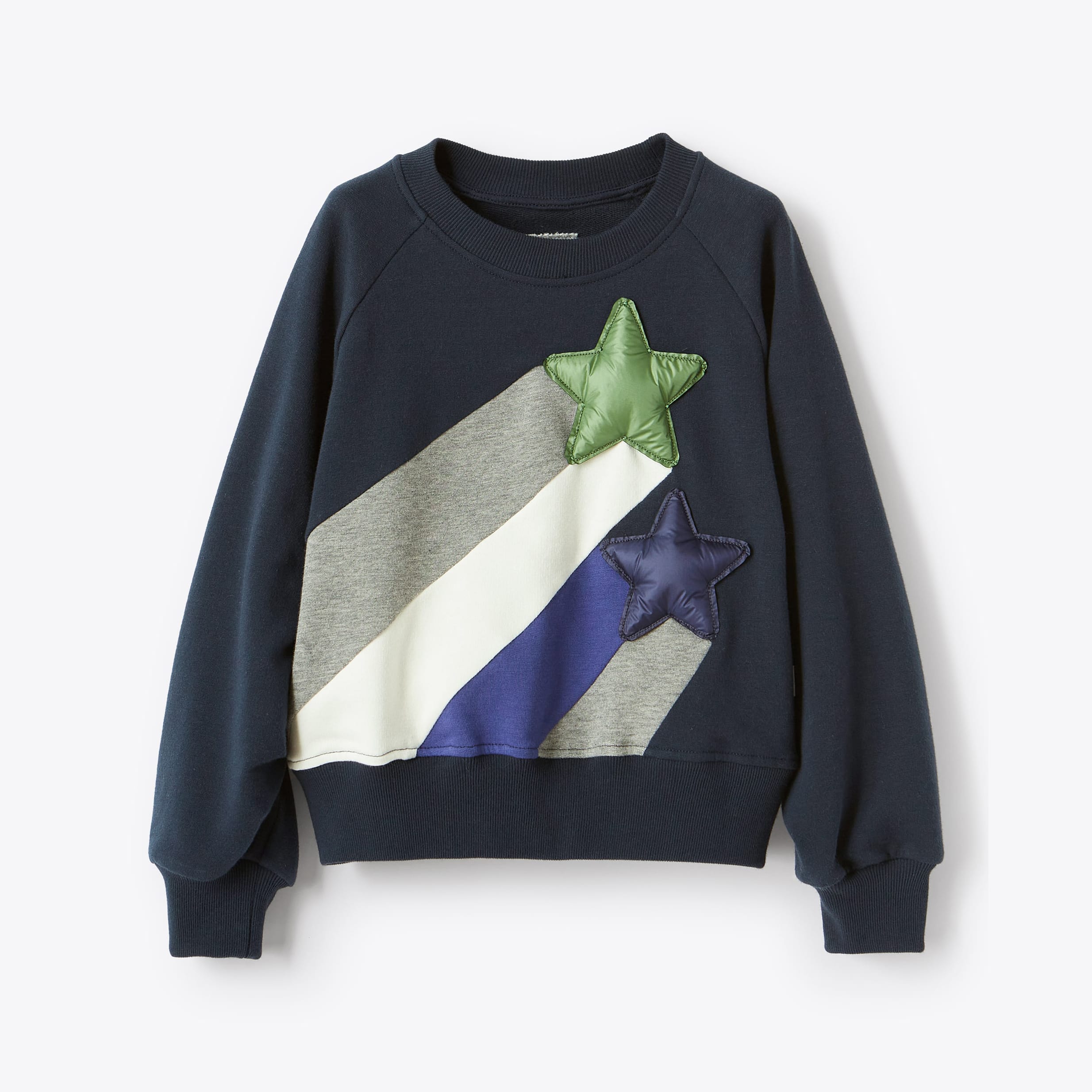 Girls Navy Stars Cotton Sweatshirt