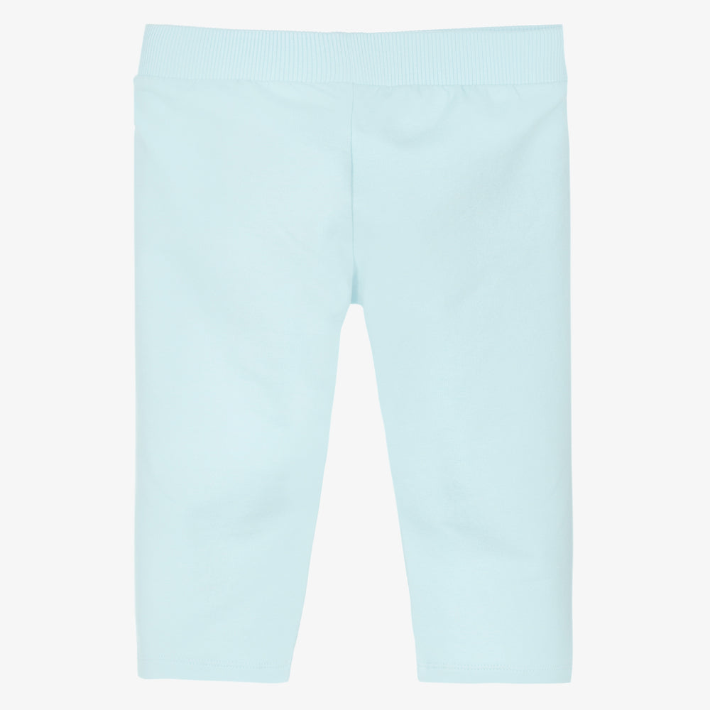 Baby Boys & Girls Blue Logo Cotton Trousers