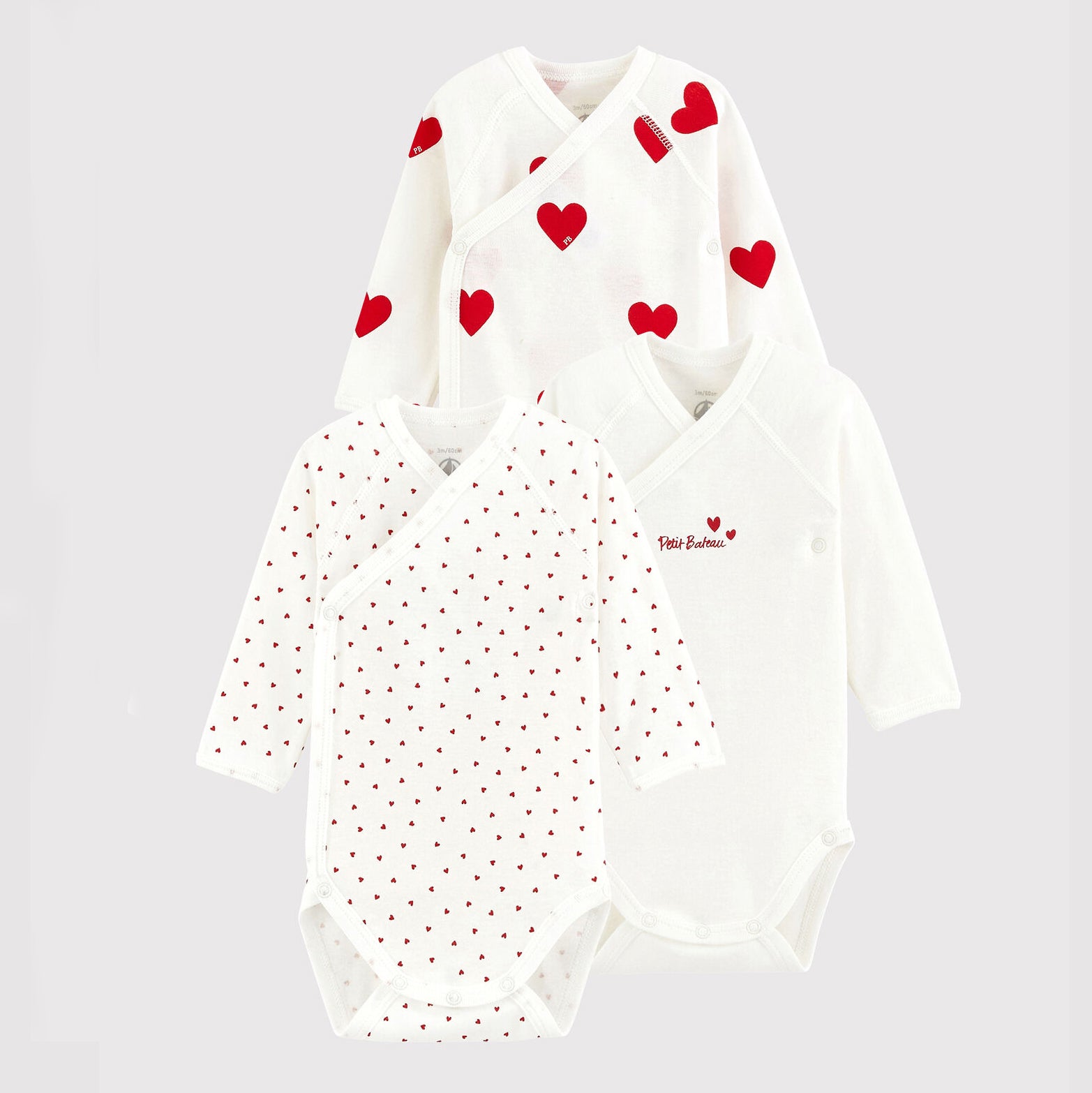 Baby Boys & Girls White Cotton Babysuit(3 Pack)