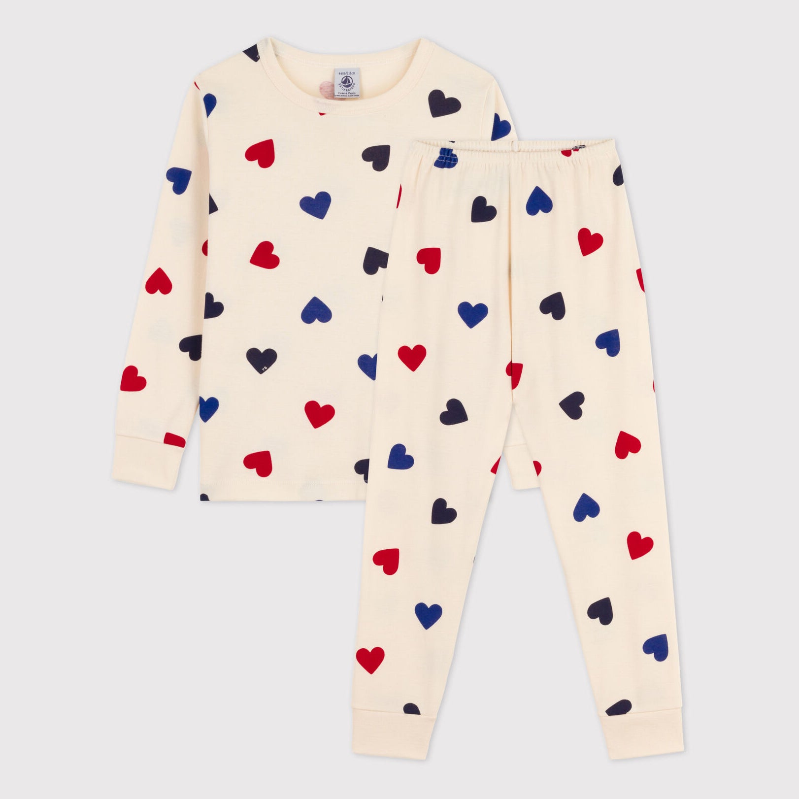 Girls Ivory Heart Cotton Nightwear Set