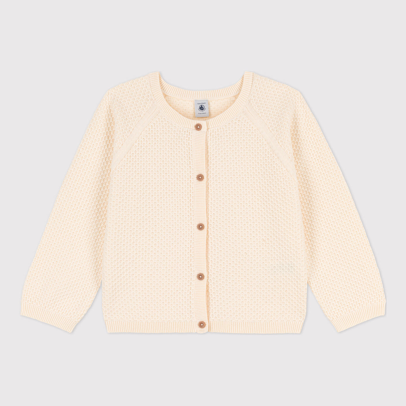 Girls White Cotton Cardigan
