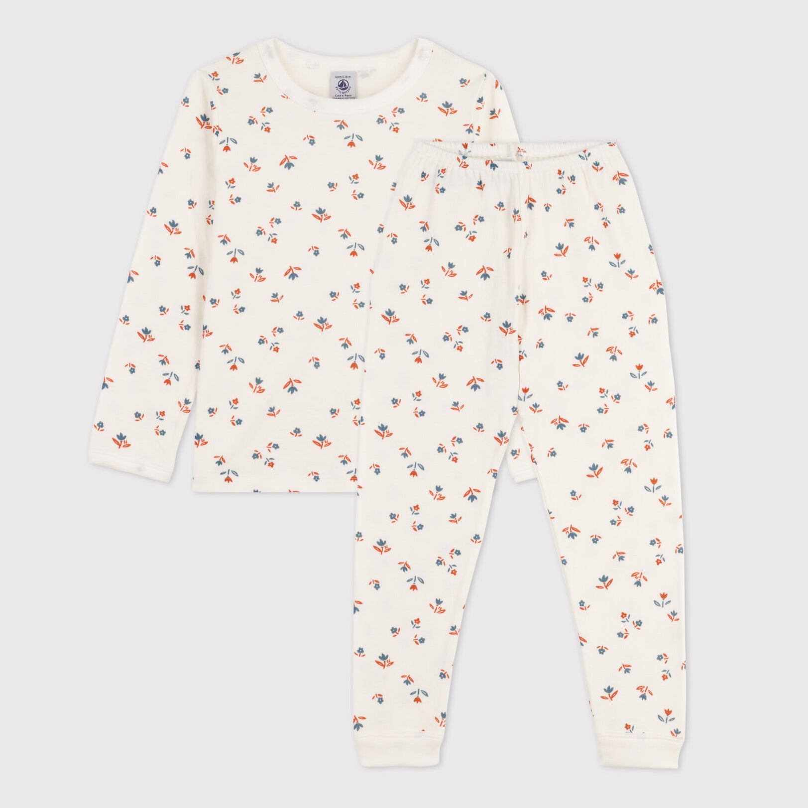 Girls White Floral Cotton Nightwear Set